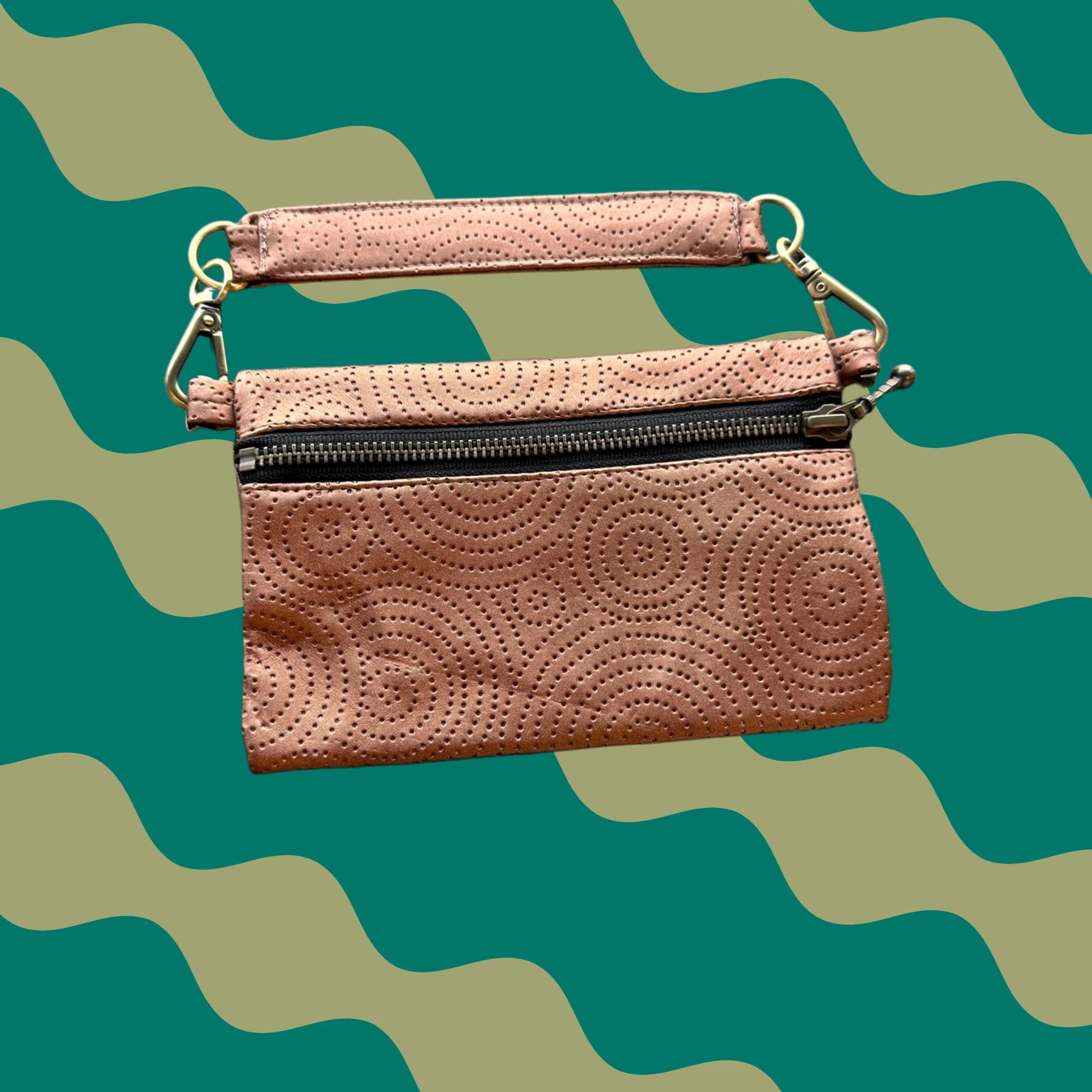 Vintage Vintage Beige Clutch Mini Wristlet Wallet - Y2K Boho Granola Purse, Faux Leather, Women, Clutch, 20+ Years, Vintage, Beige, Purse, Wallet, Wristlet Size ONE SIZE - 1 Thumbnail