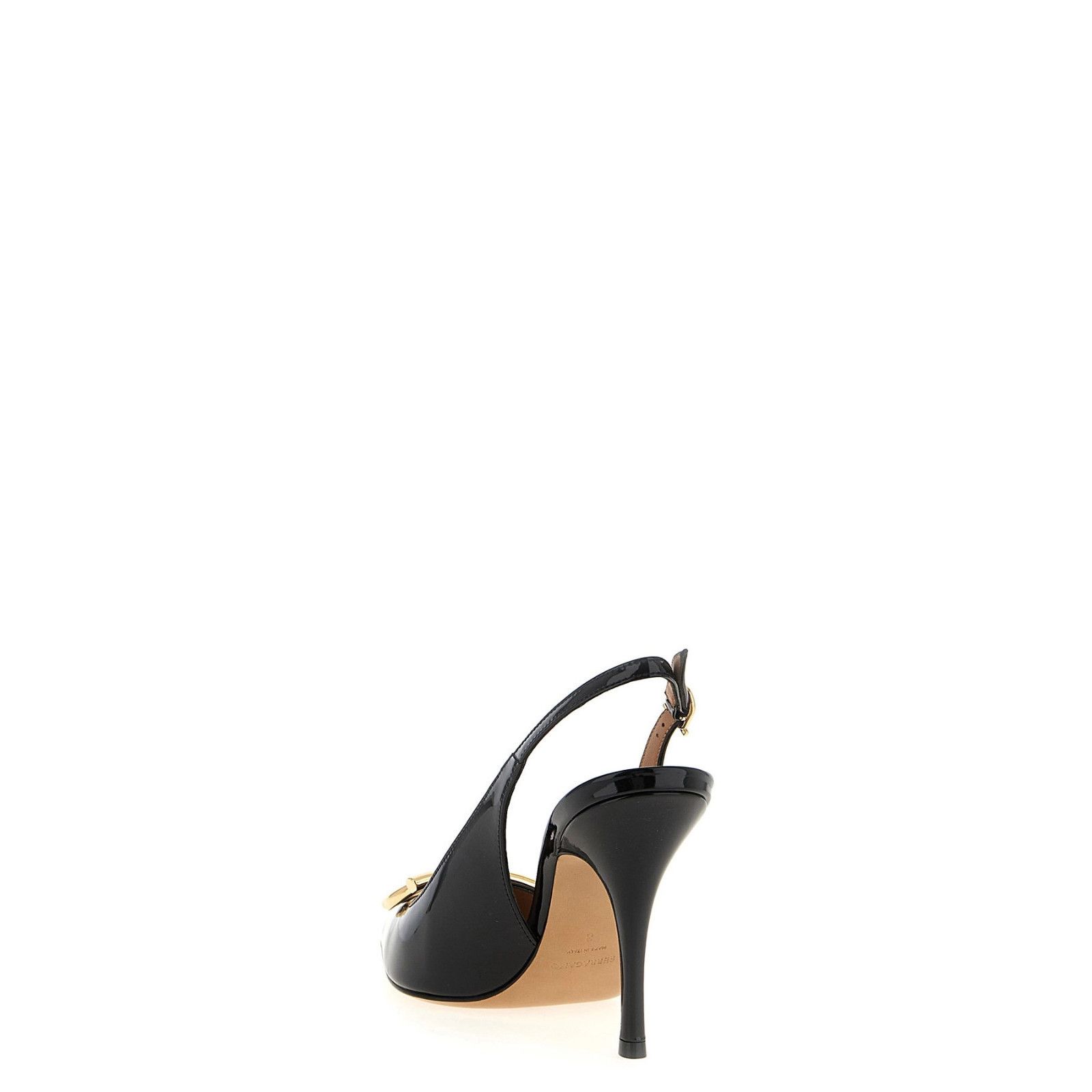 FERRAGAMO Sara Black Patent Leather 90mm Slingback Pumps New