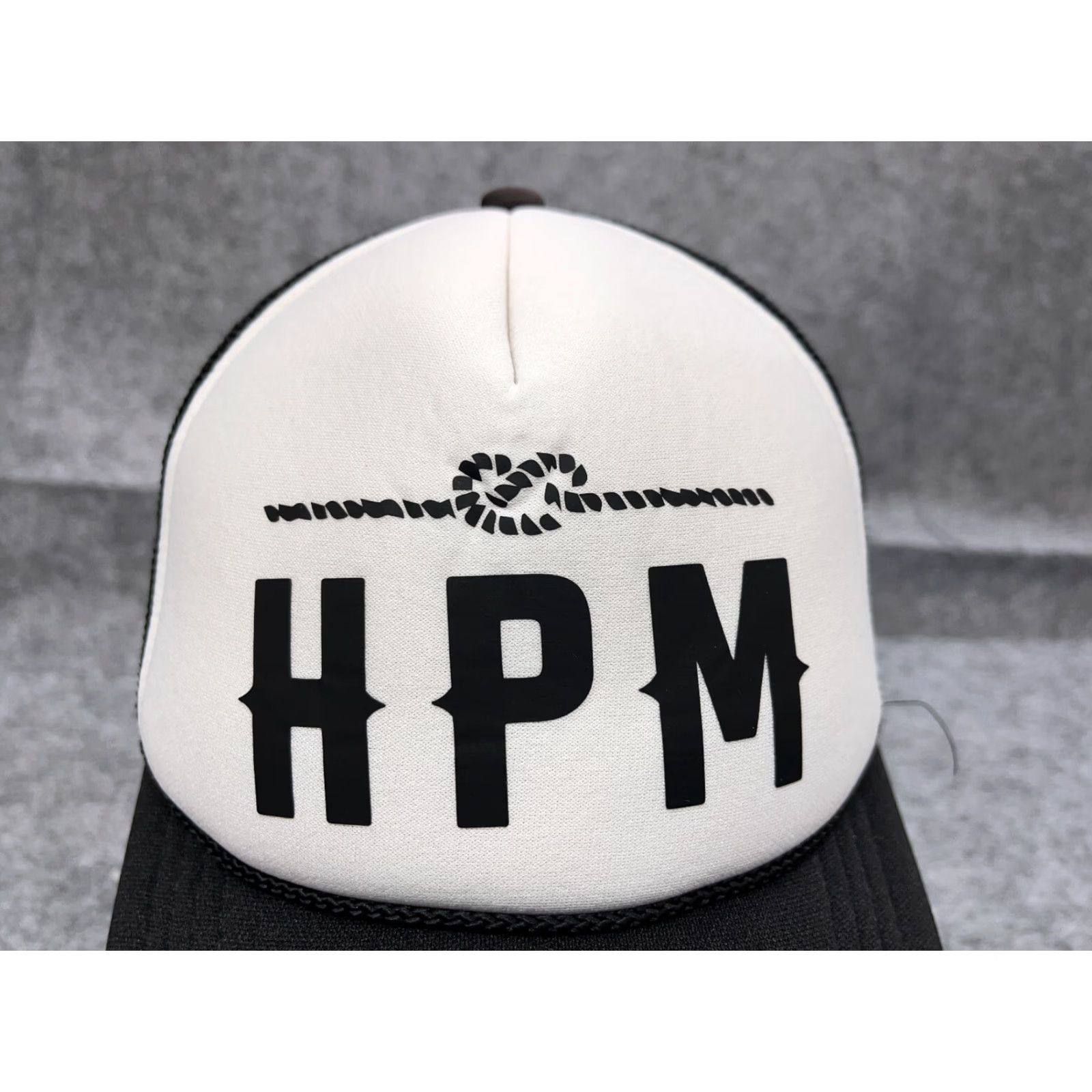 Vintage HPM Hat Cap Snap Back Adult Black Polyester Nylon Trucker Workwear Outdoors Size ONE SIZE - 2 Thumbnail