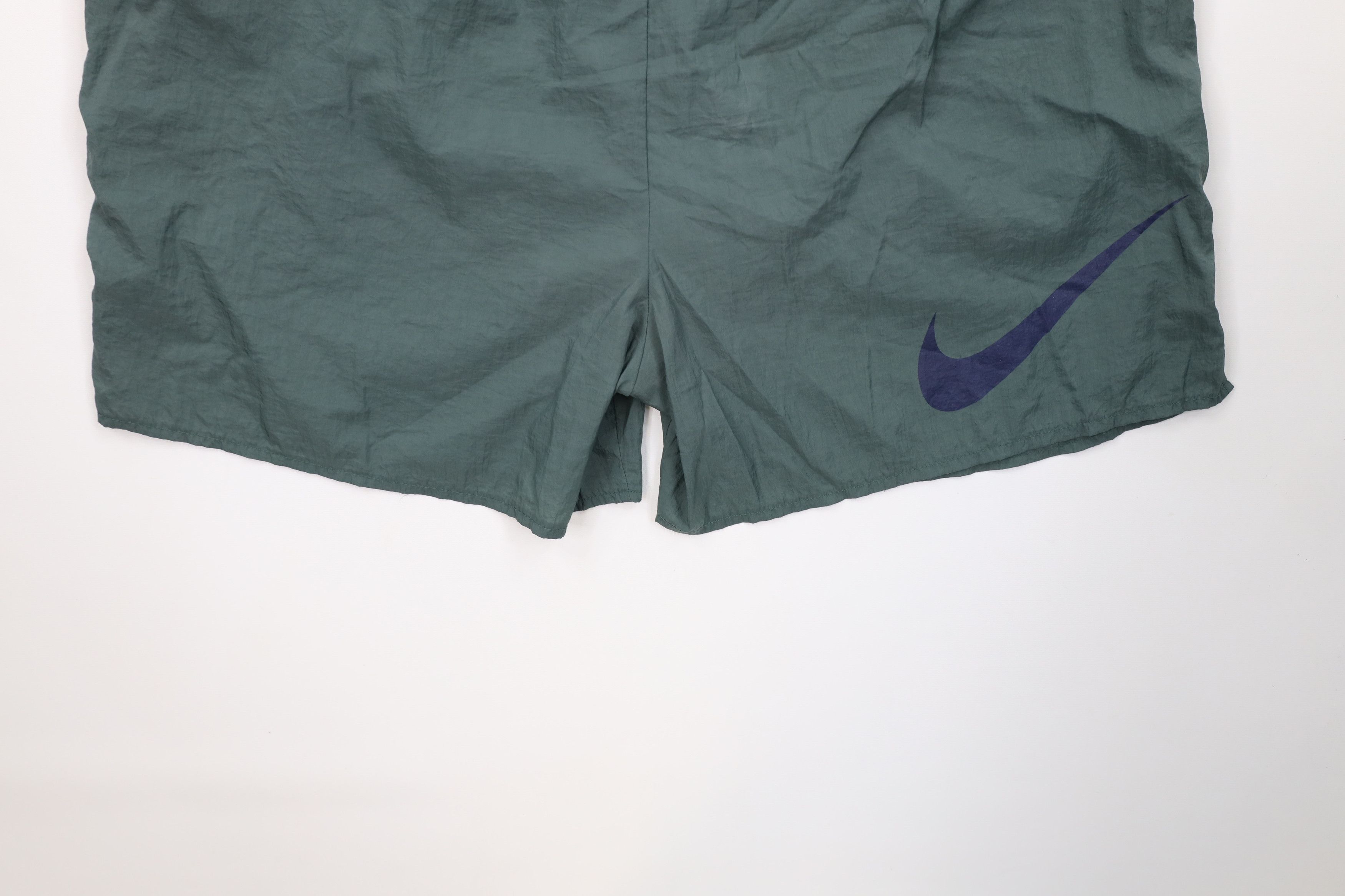 Nike Vintage 90s Nike Travis Scott Big Swoosh Lined Shorts Green Size US 38 / EU 54 - 14 Thumbnail