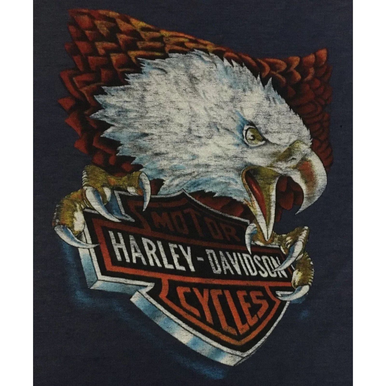 Harley Davidson VINTAGE Harley Davidson Shirt XL USA Biker Punk Grunge 90s Eagle Distressed Faded 3D Emblem Graphic Tee Men USA Size US XL / EU 56 / 4 - 3 Thumbnail