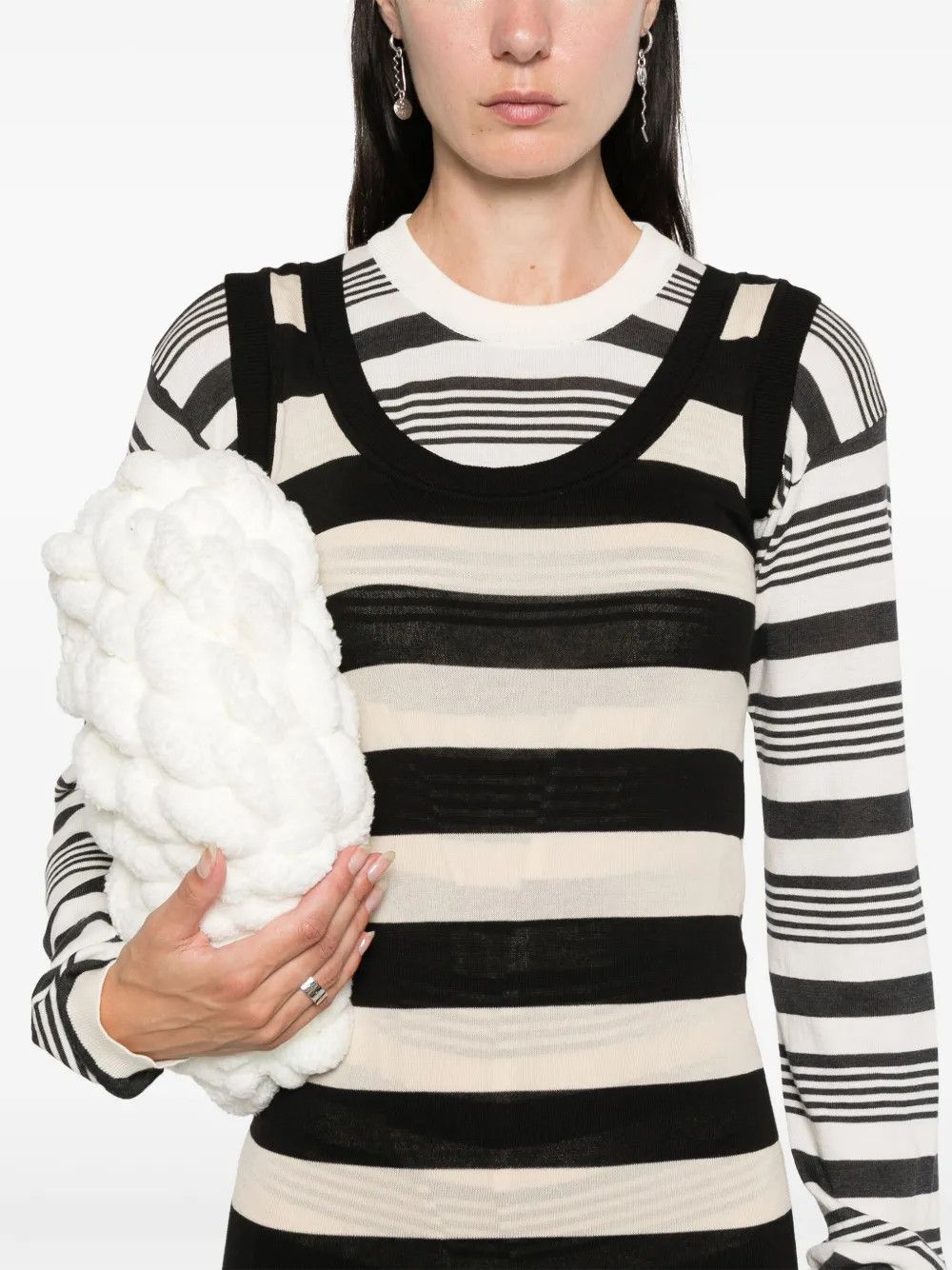 Marni o1y1025 Midi Dress in Black/White Size M / US 6-8 / IT 42-44 - 4 Thumbnail