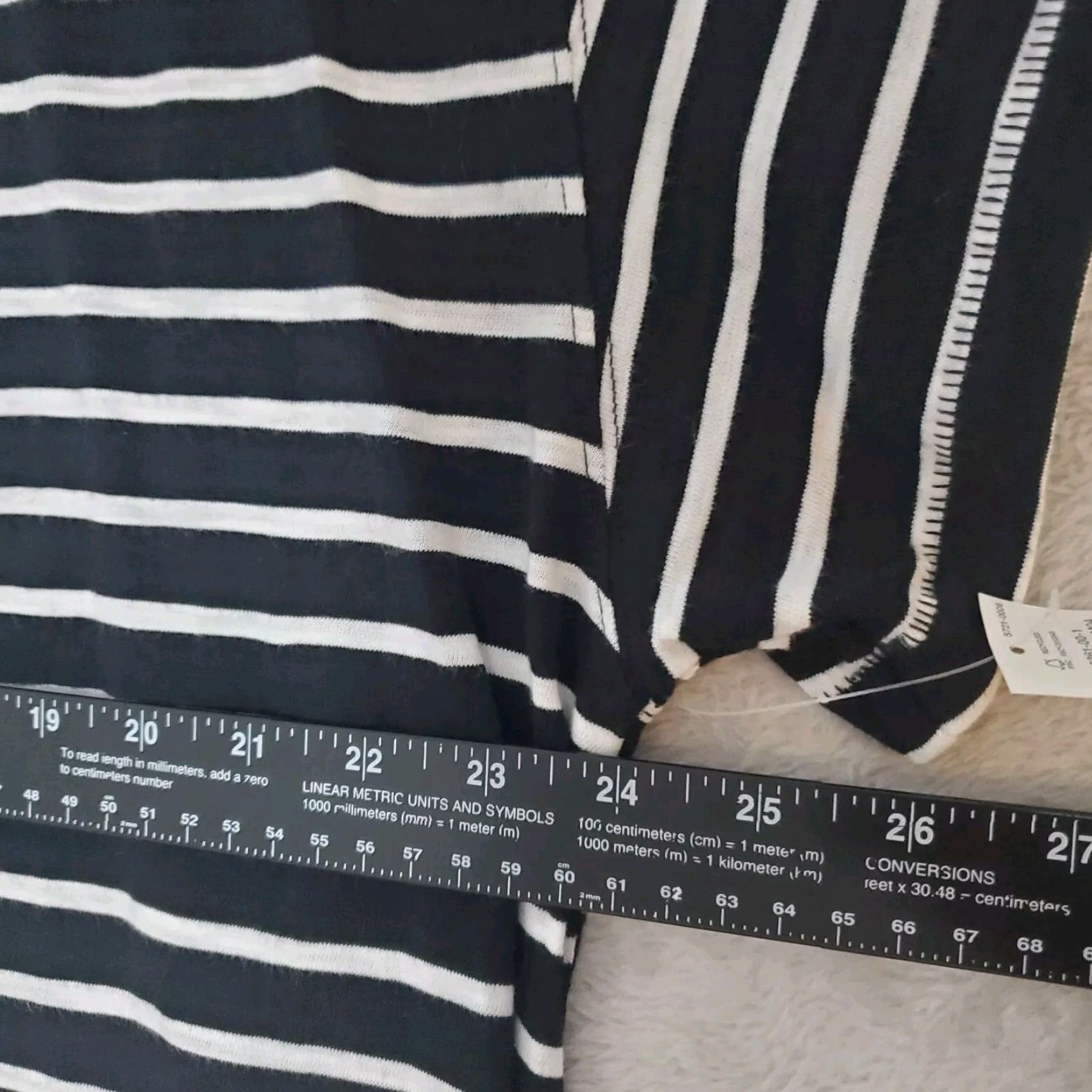 Old Navy VINTAGE Old Navy Maxi Dress Women 2XL Black White Striped Short Sleeve Cotton Nautical Casual Beach Size 40" / US 18 - 7 Thumbnail