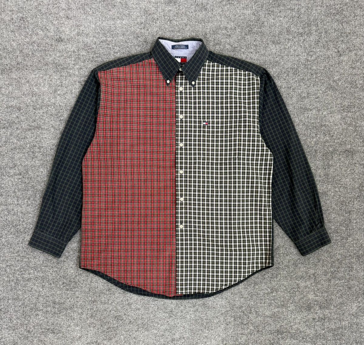 Tommy Hilfiger Vintage Tommy Hilfiger Patchwork Plaid Shirt L Size US L / EU 52-54 / 3 - 1 Thumbnail
