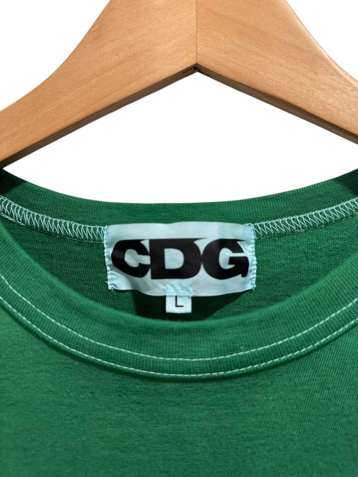 Comme des Garcons Comme Des Garcon DSM Exclusive Overdyed Logo Tee Green Size US L / EU 52-54 / 3 - 3 Thumbnail