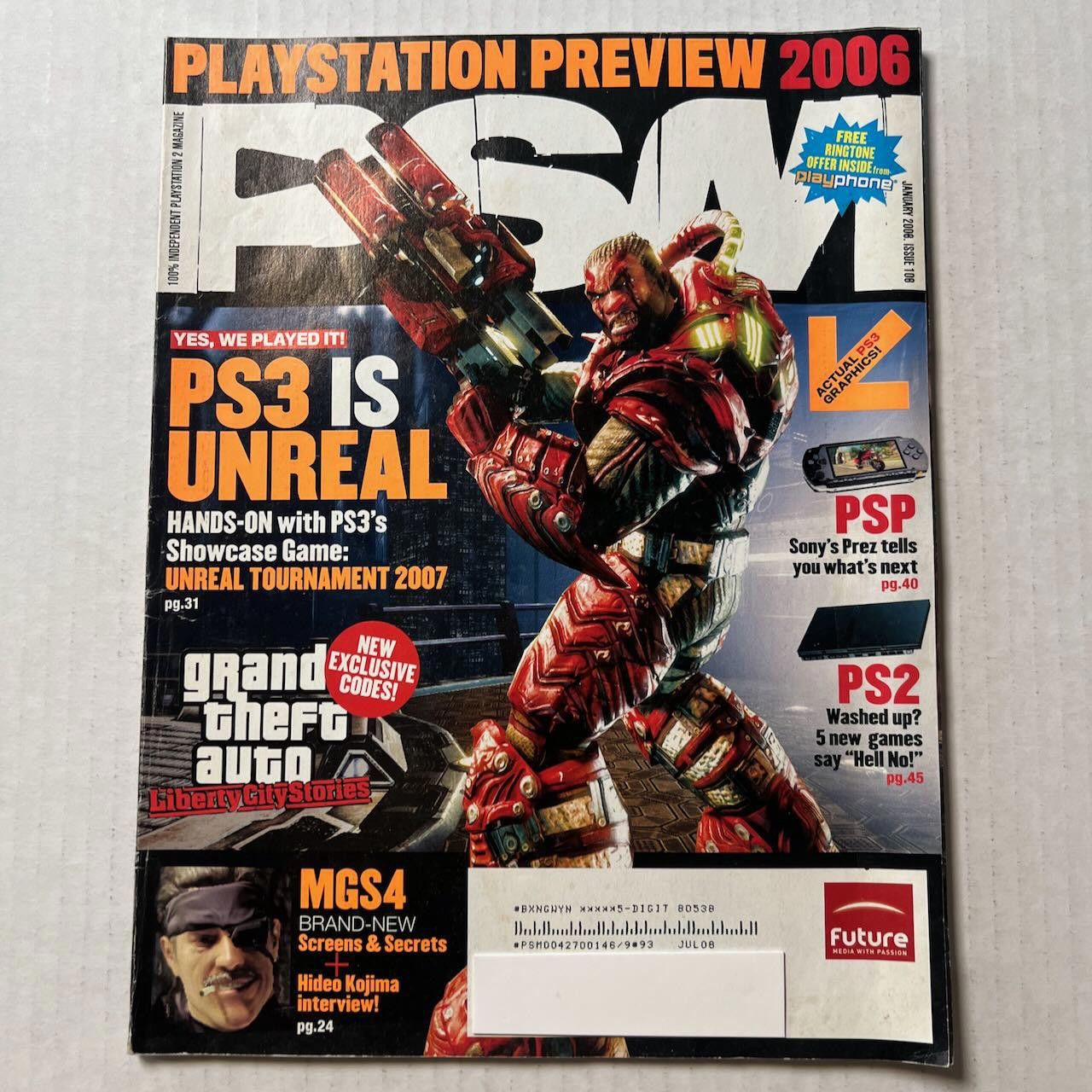 Playstation PSM Magazine #106 JAN 2006 Preview Special Rare Size ONE SIZE - 2 Thumbnail