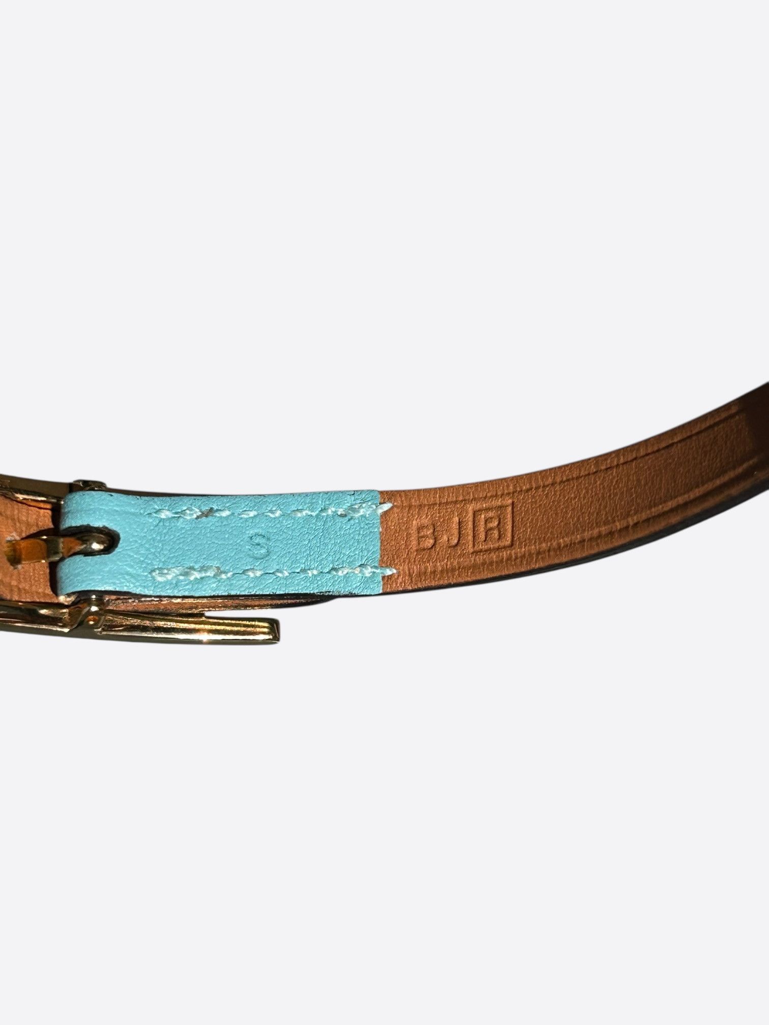 Hermes Turquoise Swift & Gold Hardware Behapi Double Tour Bracelet Size ONE SIZE - 3 Thumbnail