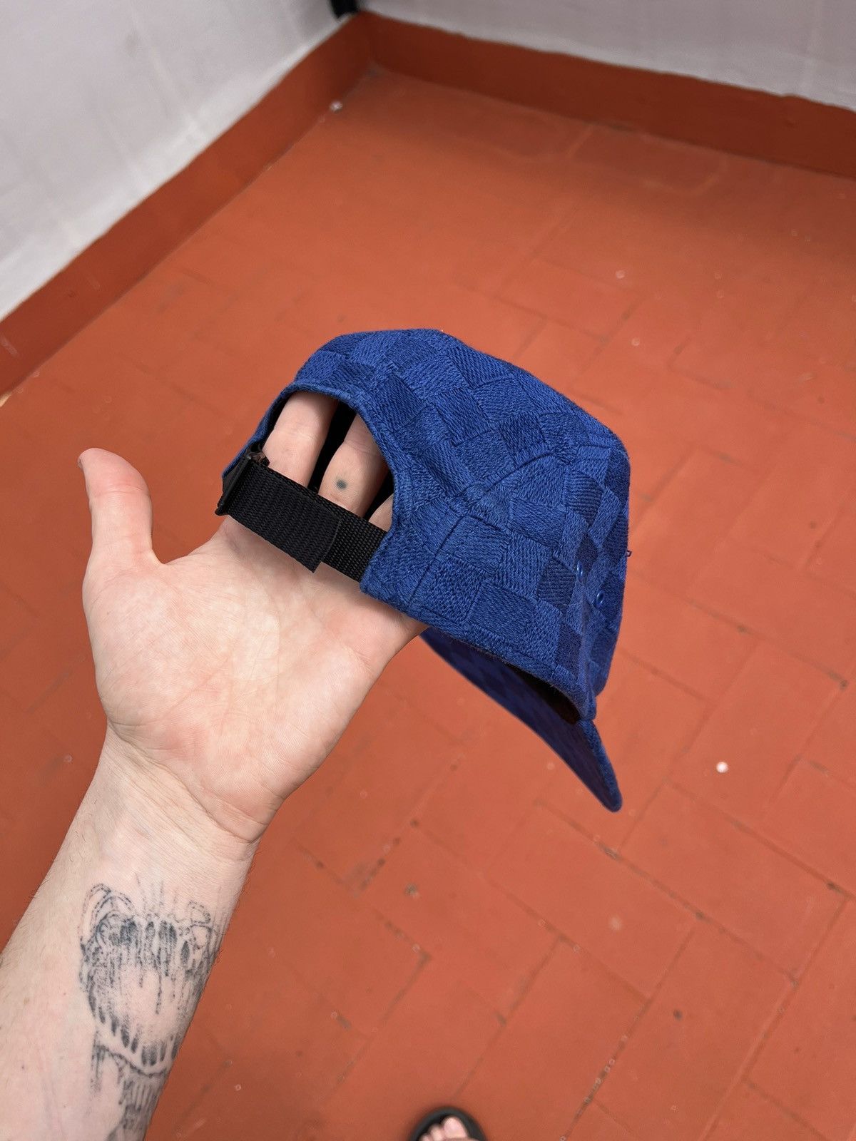Supreme Royal Blue Checker Weave Camp Cap Size ONE SIZE - 2 Thumbnail
