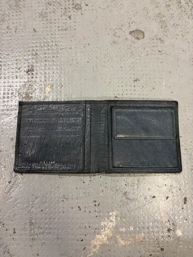 Celine 2000s Celine Black Ostrich Embossed Leather Wallet Size ONE SIZE - 3 Thumbnail