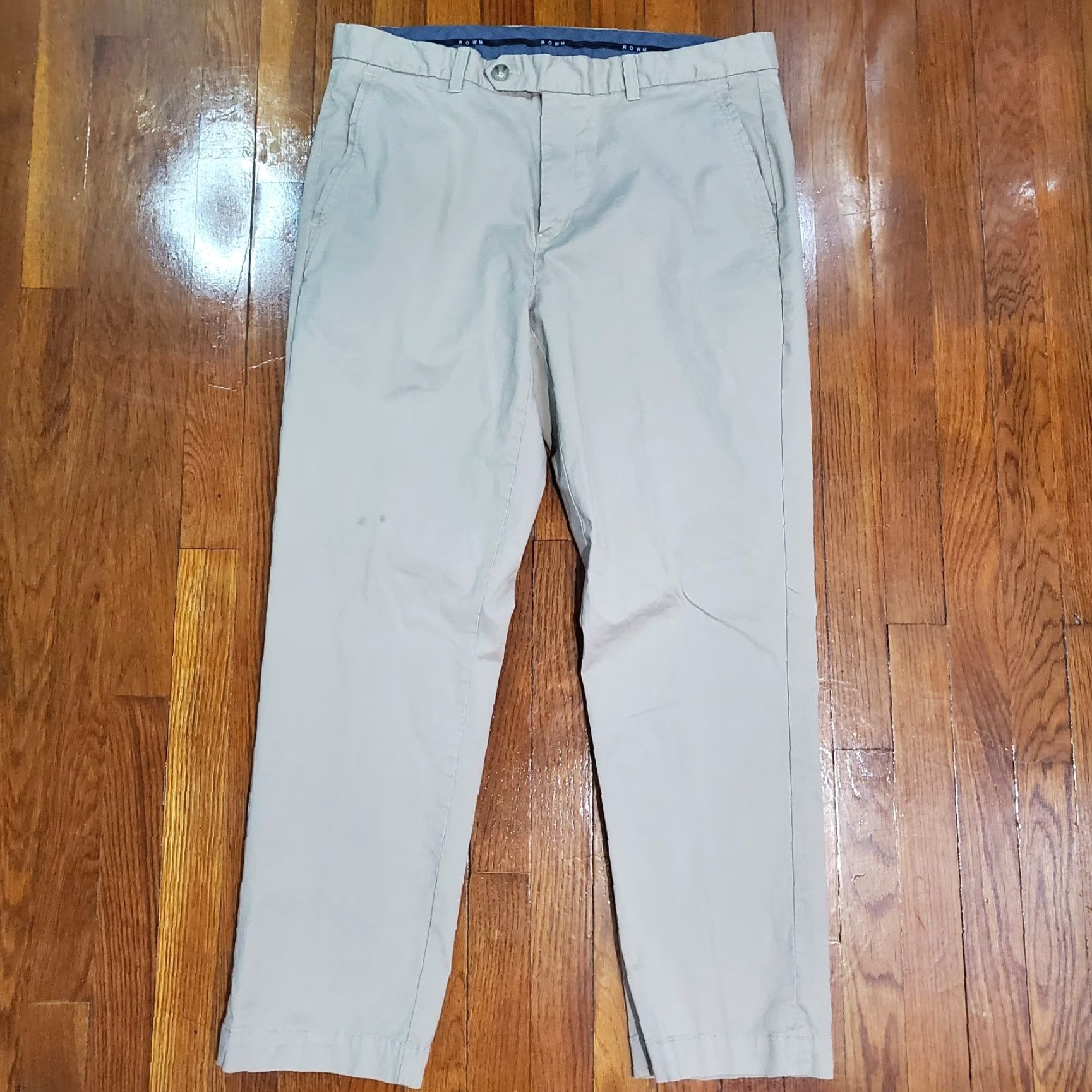 Vintage Rowm Pants Mens Beige Chino Tailored Straight Leg 38x30 Size US 38 / EU 54 - 4 Thumbnail