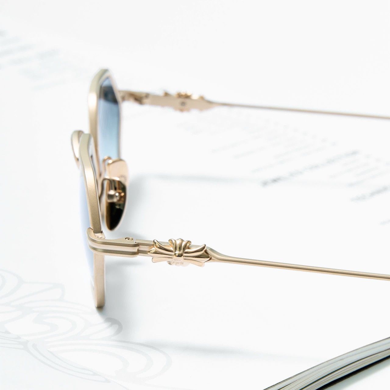 Chrome Hearts CHROME HEARTS DATASS MATTER GOLD PLATED SUNGLASSES Size ONE SIZE - 3 Thumbnail