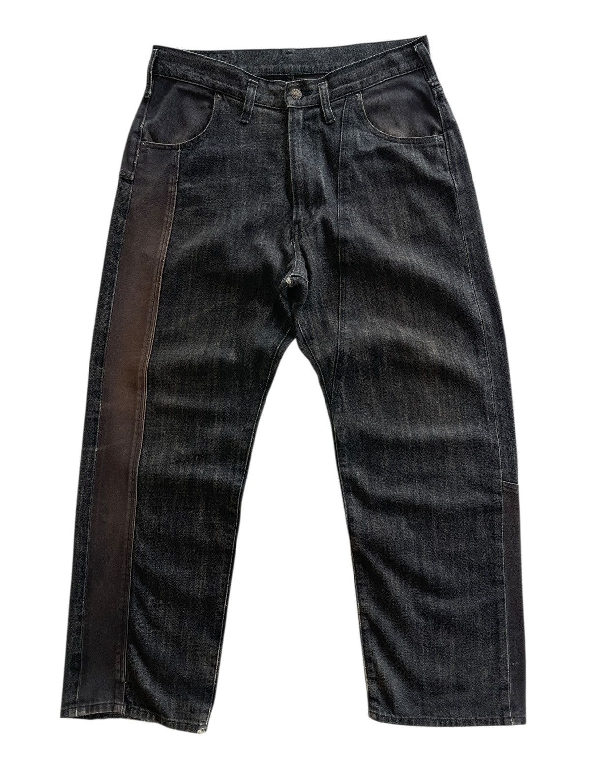 Vintage Gold Rush Patchwork Distressed Denim Size US 34 / EU 50 - 1 Thumbnail