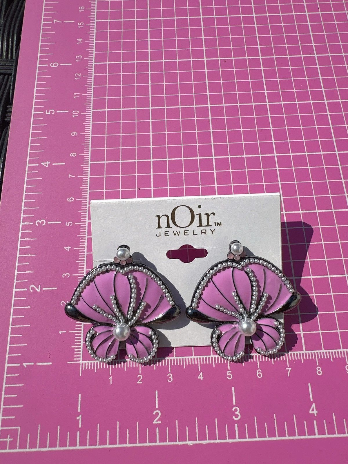 Designer nOir Jewelry Purple pink flower White pearls edge black Size ONE SIZE - 2 Thumbnail