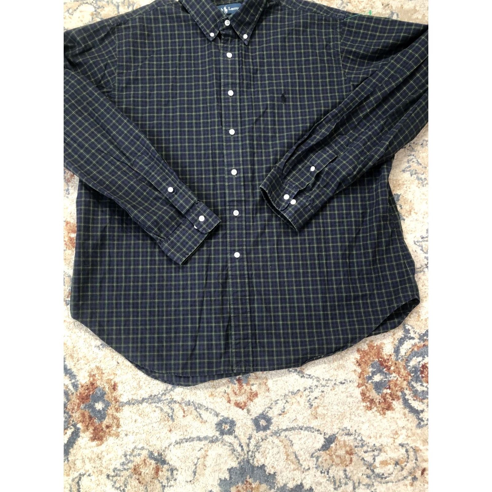 Ralph Lauren Ralph Lauren Shirt Mens 2XL Green Plaid Button-Down Long Sleeve Pony Logo Shirt Size US XXL / EU 58 / 5 - 5 Thumbnail