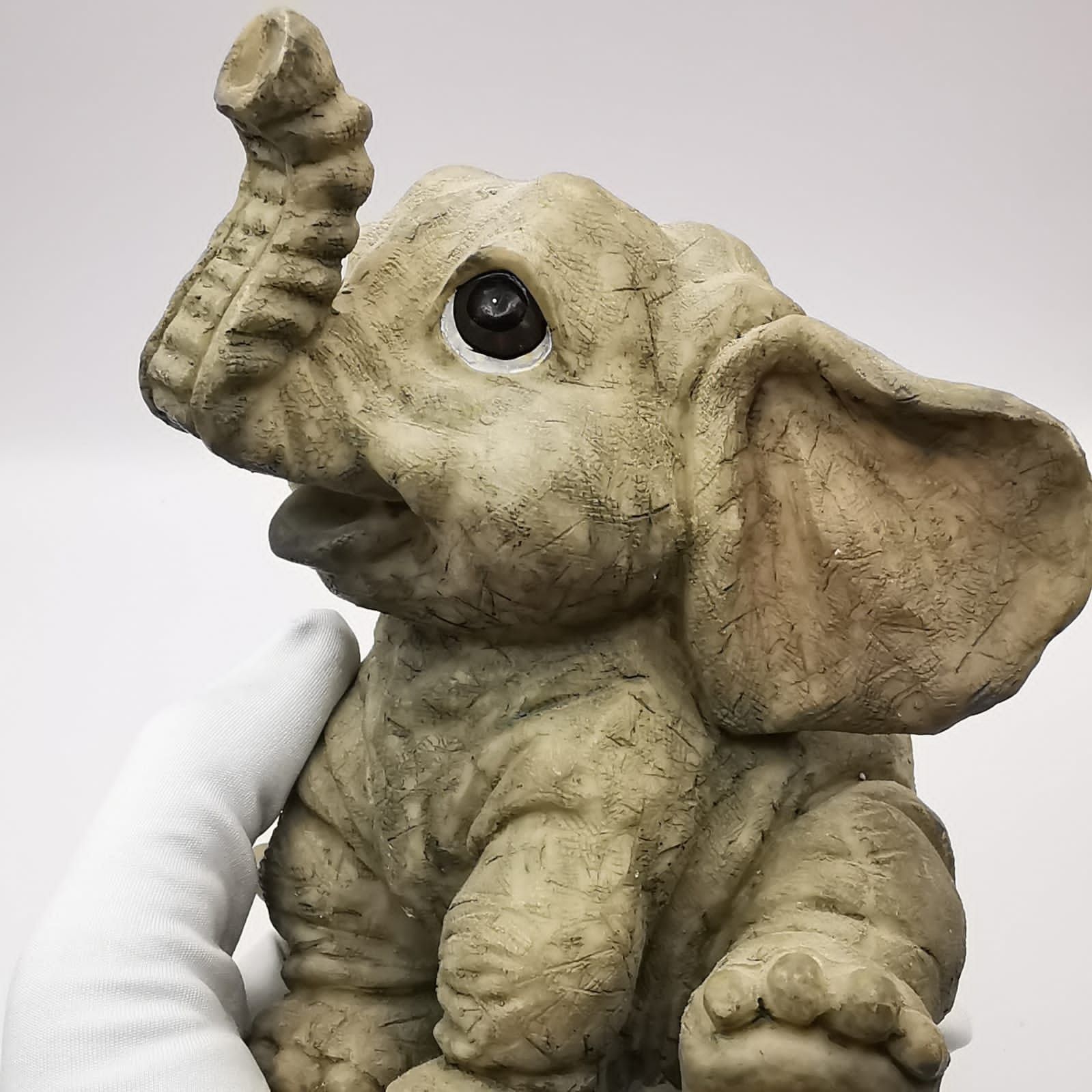 Vintage 80s Vintage Rare Elephant Figurine Fine Handmade 375g Size ONE SIZE - 6 Thumbnail