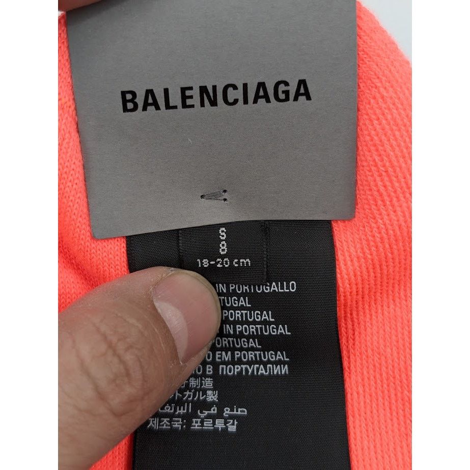 Balenciaga o1rshd1 Size: S / Fluo Cotton Sport Socks in Rose/Black Size ONE SIZE - 9 Thumbnail