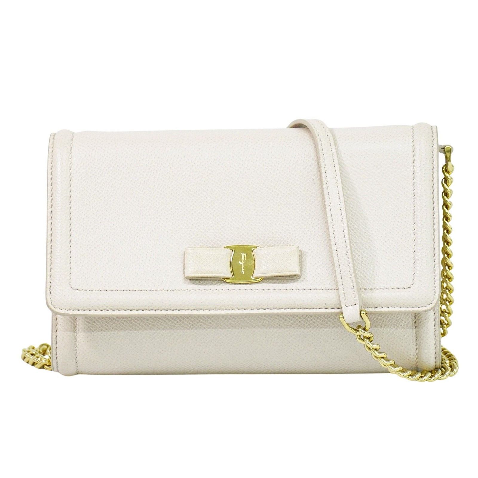 Salvatore Ferragamo Salvatore Ferragamo Vara Bow Chain Flap Leather Size ONE SIZE - 1 Thumbnail