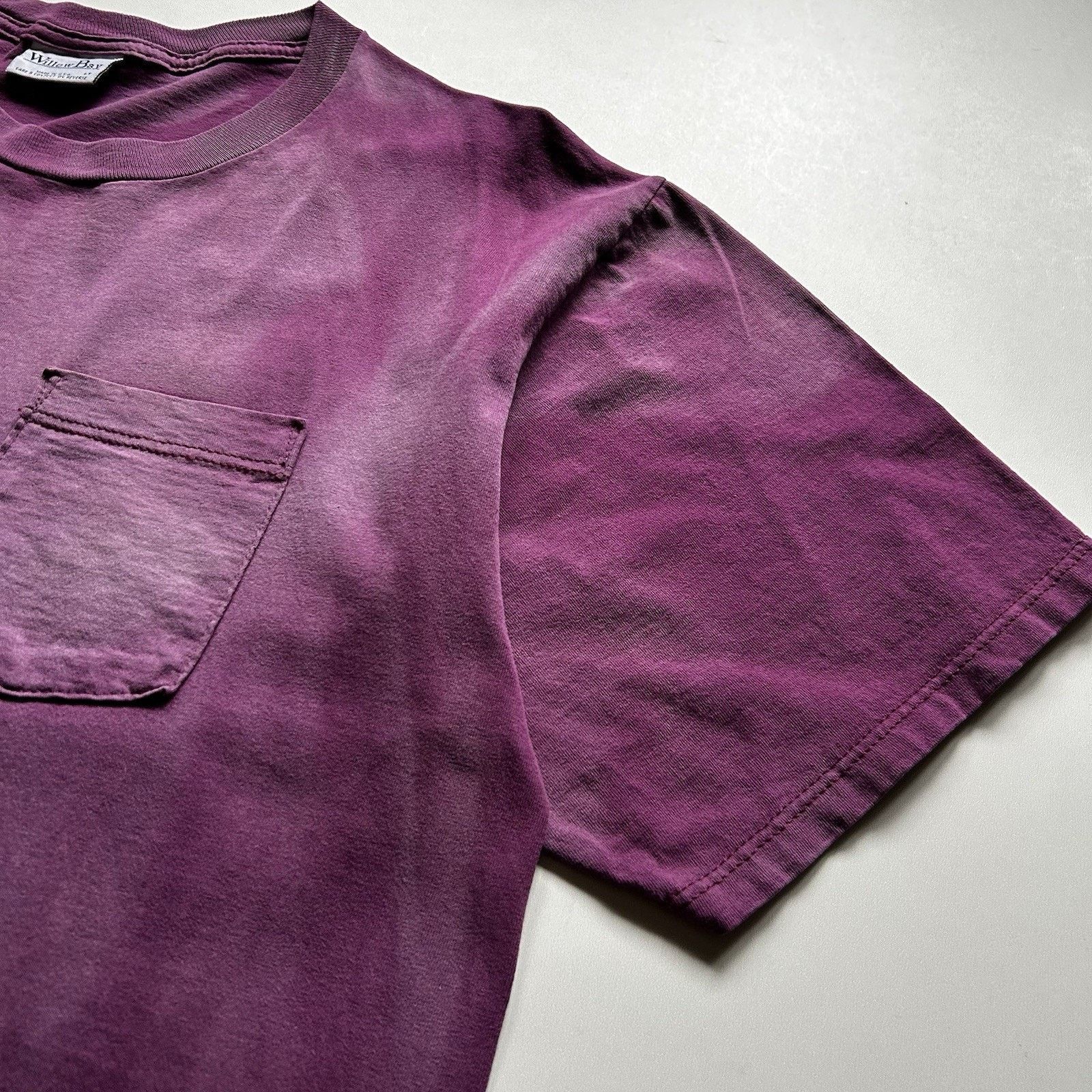 Vintage Vintage 90s Sun Faded Purple Blank Pocket T Shirt Large Rare Size US XL / EU 56 / 4 - 3 Thumbnail