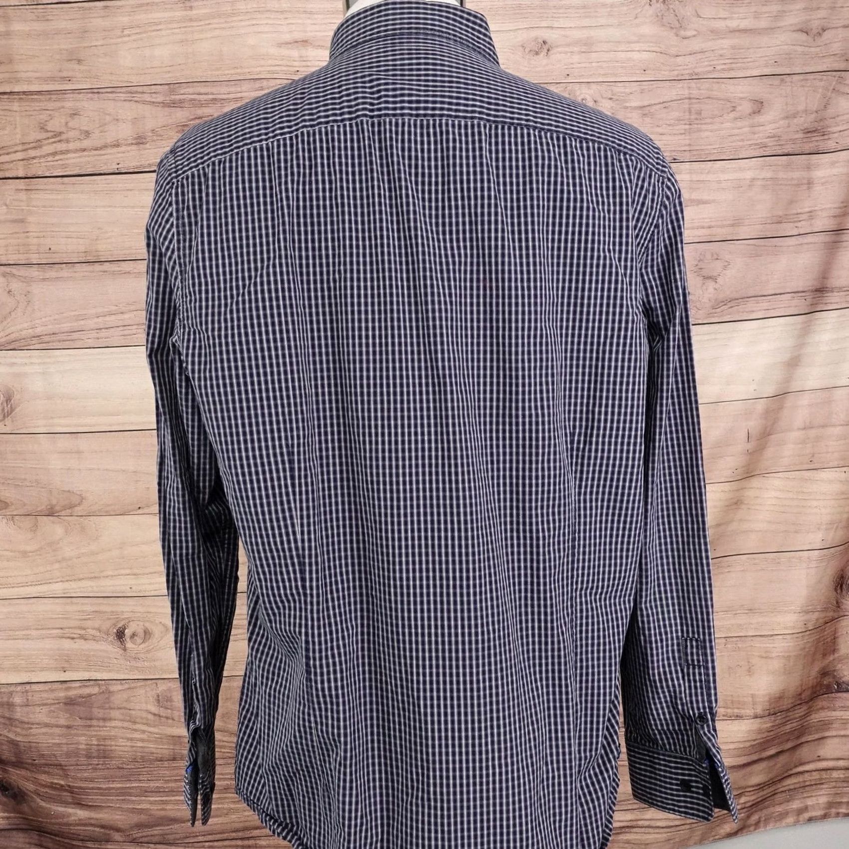 Kenneth Cole Kenneth Cole Reaction Shirt Mens Large Blue Check Long Sleeve Button Up Casual Size US L / EU 52-54 / 3 - 4 Thumbnail