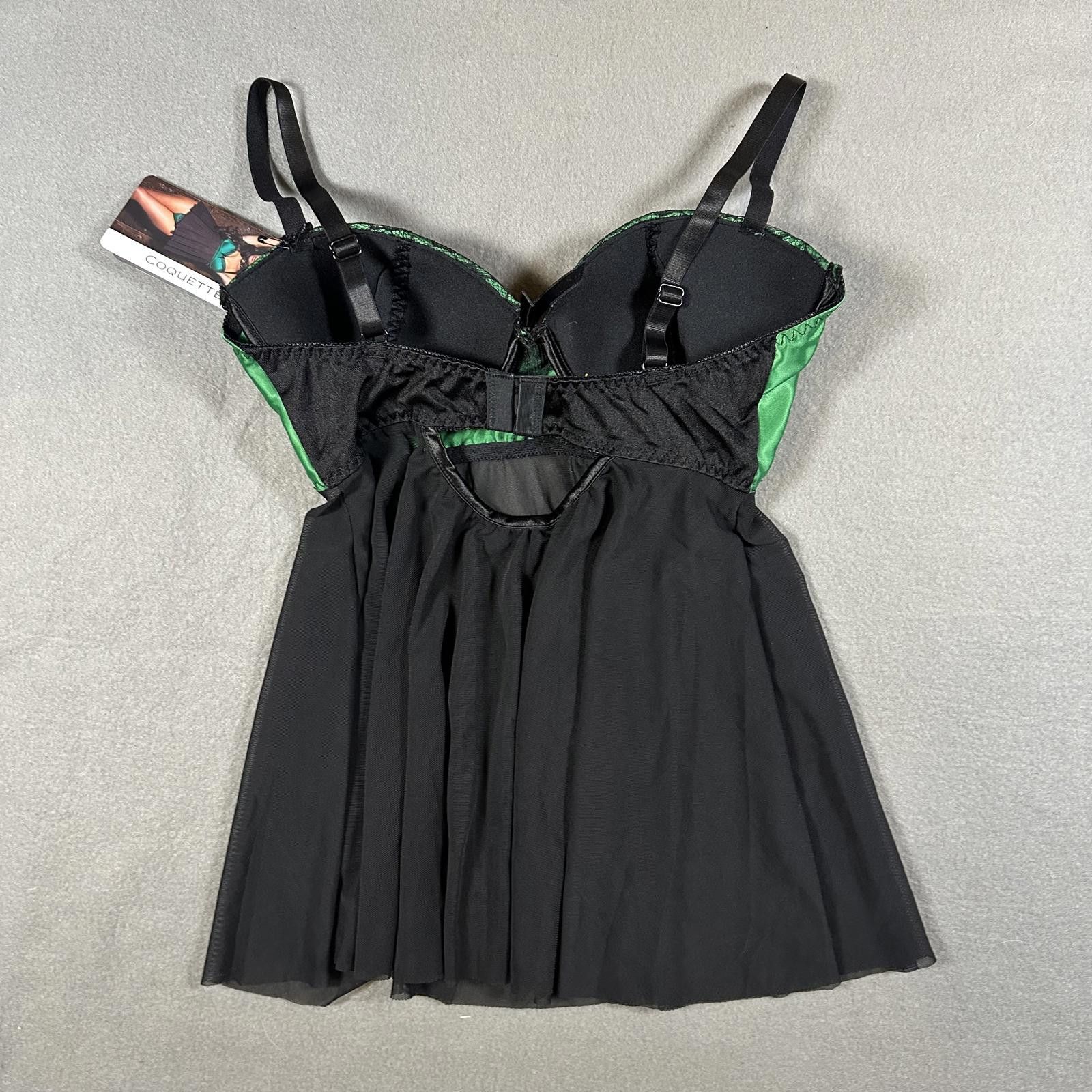 Colette Women’s Babydoll Tank Top Green Black Mesh Y2K Size S / US 4 / IT 40 - 2 Thumbnail