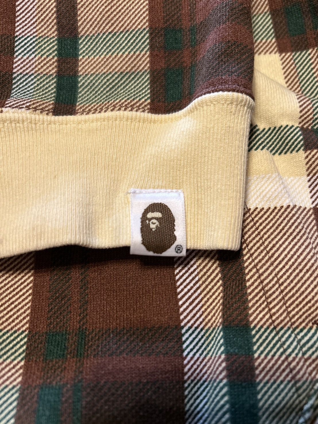 Bape Y2K Bape Brown Plaid Full Zip Hoodie L Size US L / EU 52-54 / 3 - 6 Thumbnail