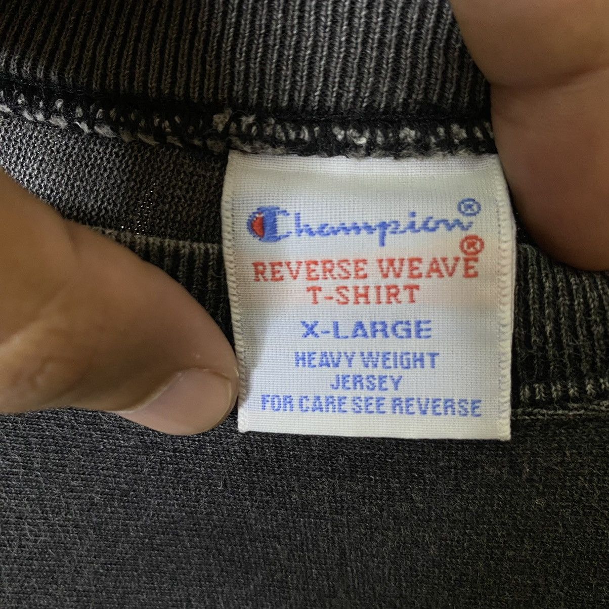 Champion × Vintage Vintage Champion Reverse Weave Faded Black Essentials Tee Size US XL / EU 56 / 4 - 4 Thumbnail