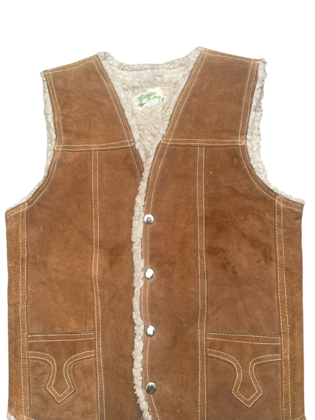 Vintage Vintage Genuine Leather Sherpa Vest Size US XS / EU 42 / 0 - 3 Thumbnail