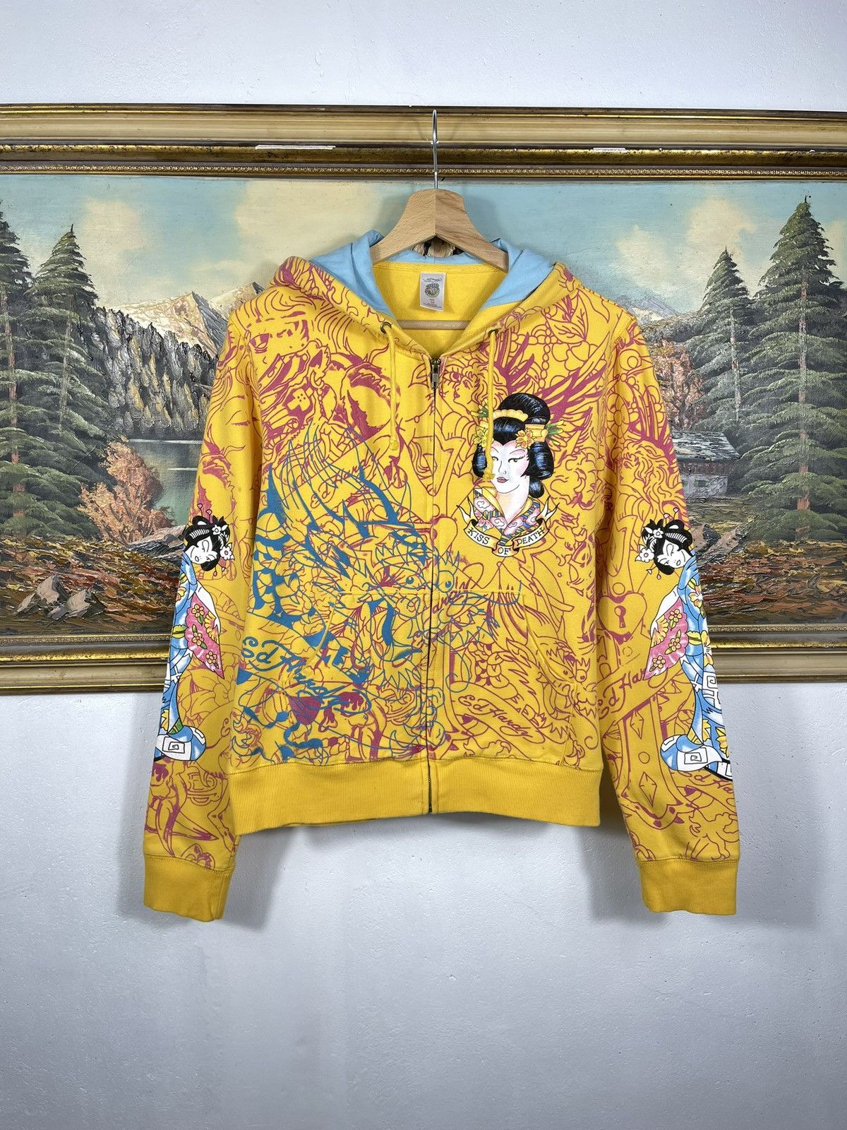 Christian Audigier Ed Hardy Retro 00s Hoodie With Crystals Affliction Grunge Size M / US 6-8 / IT 42-44 - 1 Thumbnail