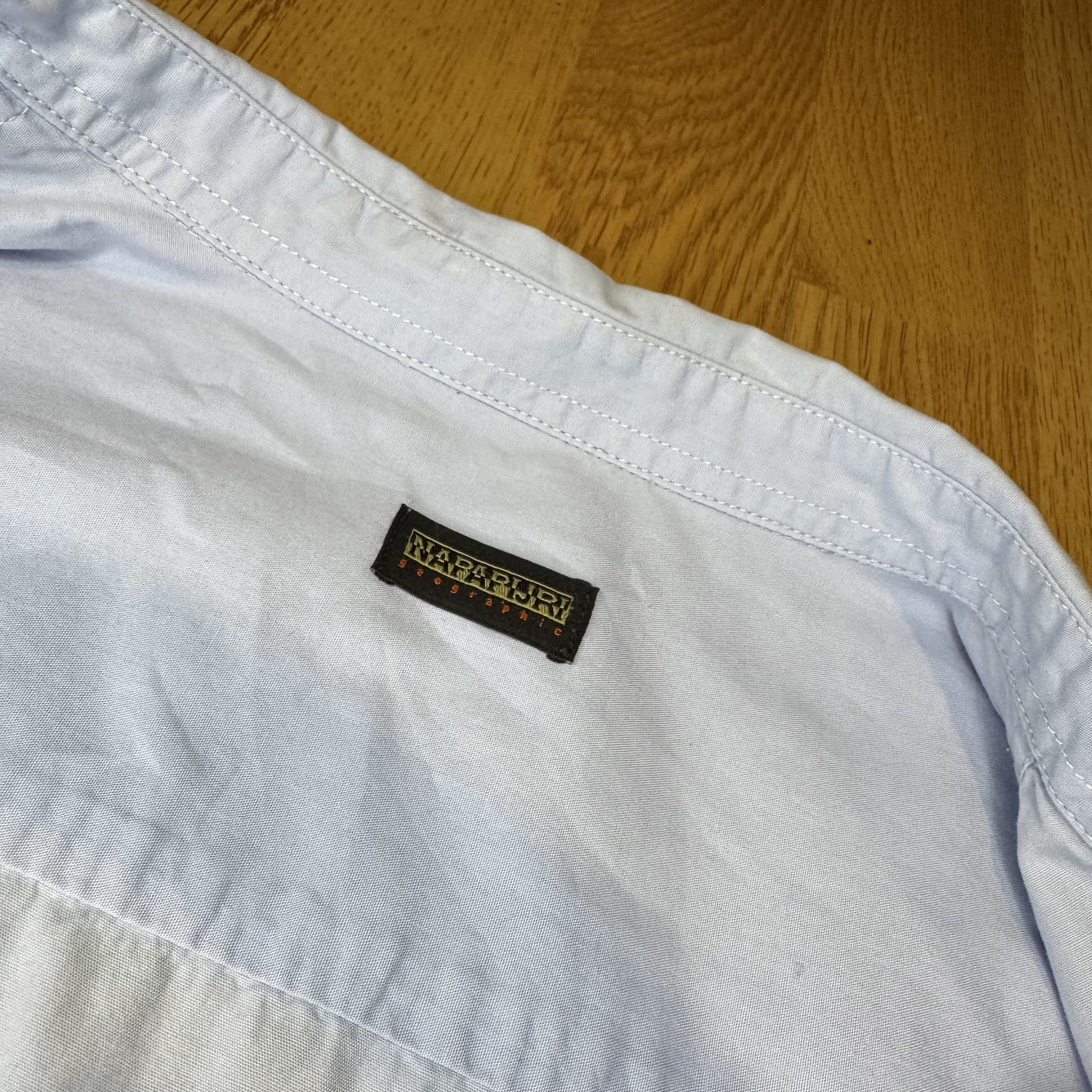 Napapijri Napapijri Geographic Light Blue Shirt XXL Norway Flag Patch Size US XXL / EU 58 / 5 - 5 Thumbnail