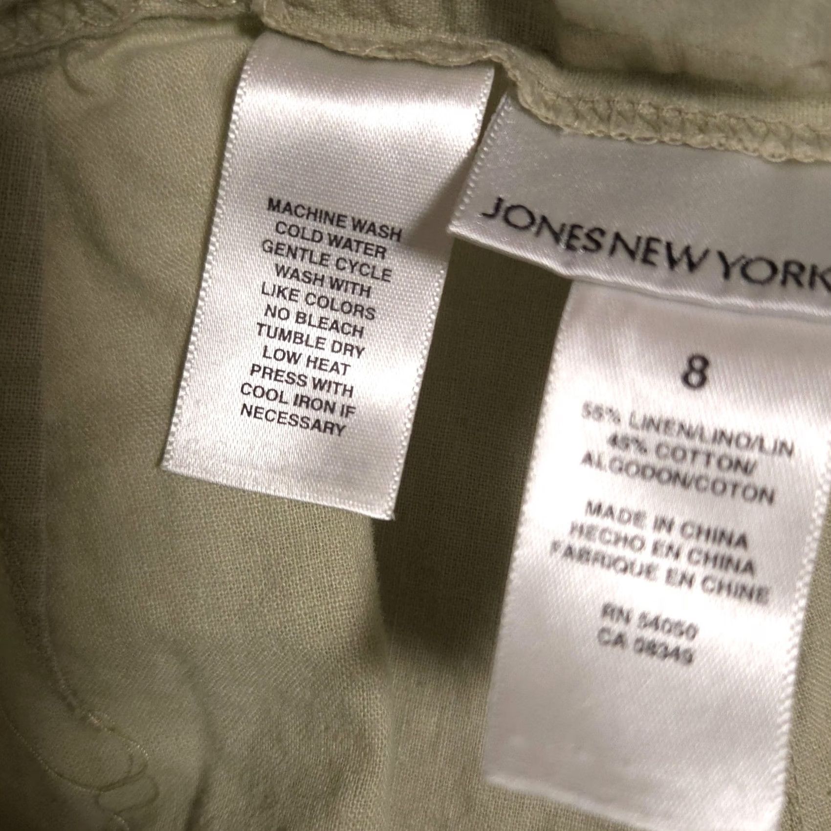 Jones New York Jones New York Sport Pants Womens 8 Beige Linen Cotton Blend Wide Leg Casual Pants Size 30" / US 8 / IT 44 - 5 Thumbnail