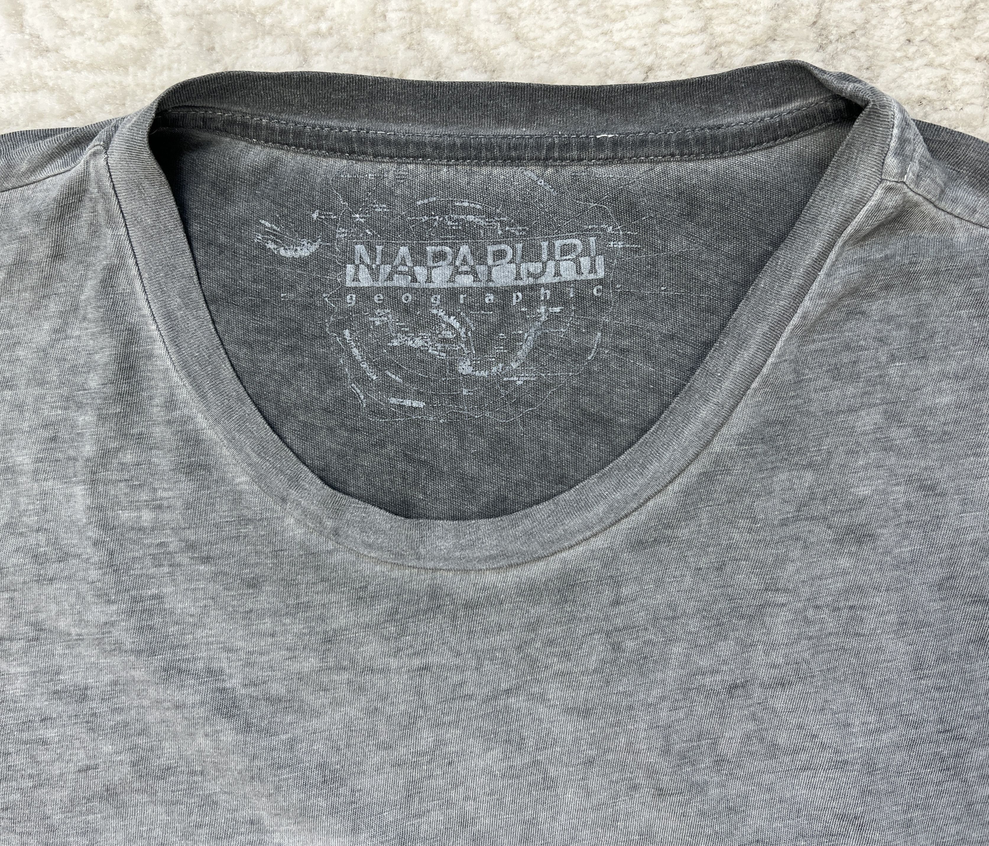 Napapijri Napapijri Geographic Flag Logo T-Shirt Washed Grey M/L Size US L / EU 52-54 / 3 - 2 Thumbnail
