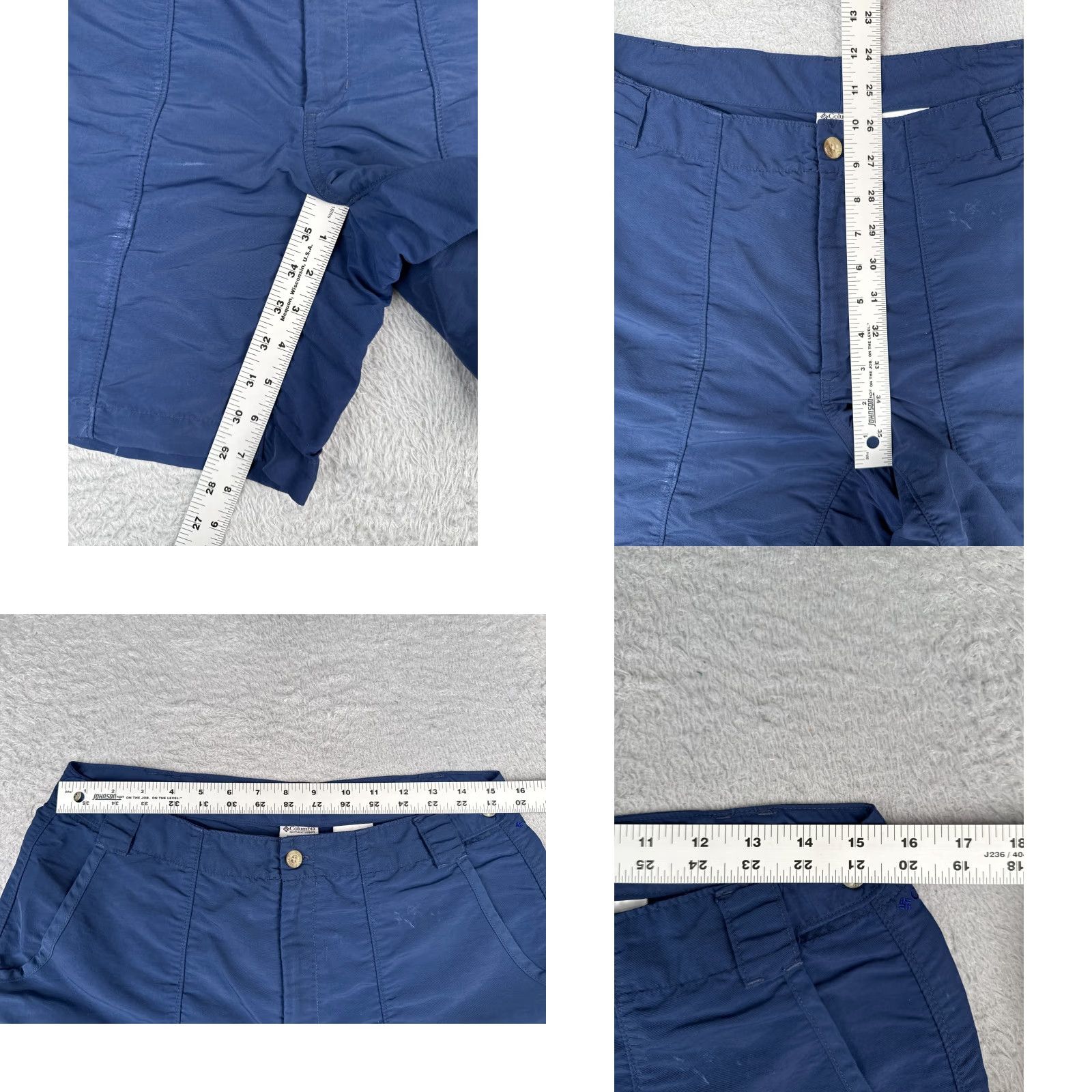 Vintage Columbia Shorts Women Medium Blue PFG Nylon Cargo Hiking Boating Fishing 31x8 Size 32" / US 10 / IT 46 - 8 Thumbnail