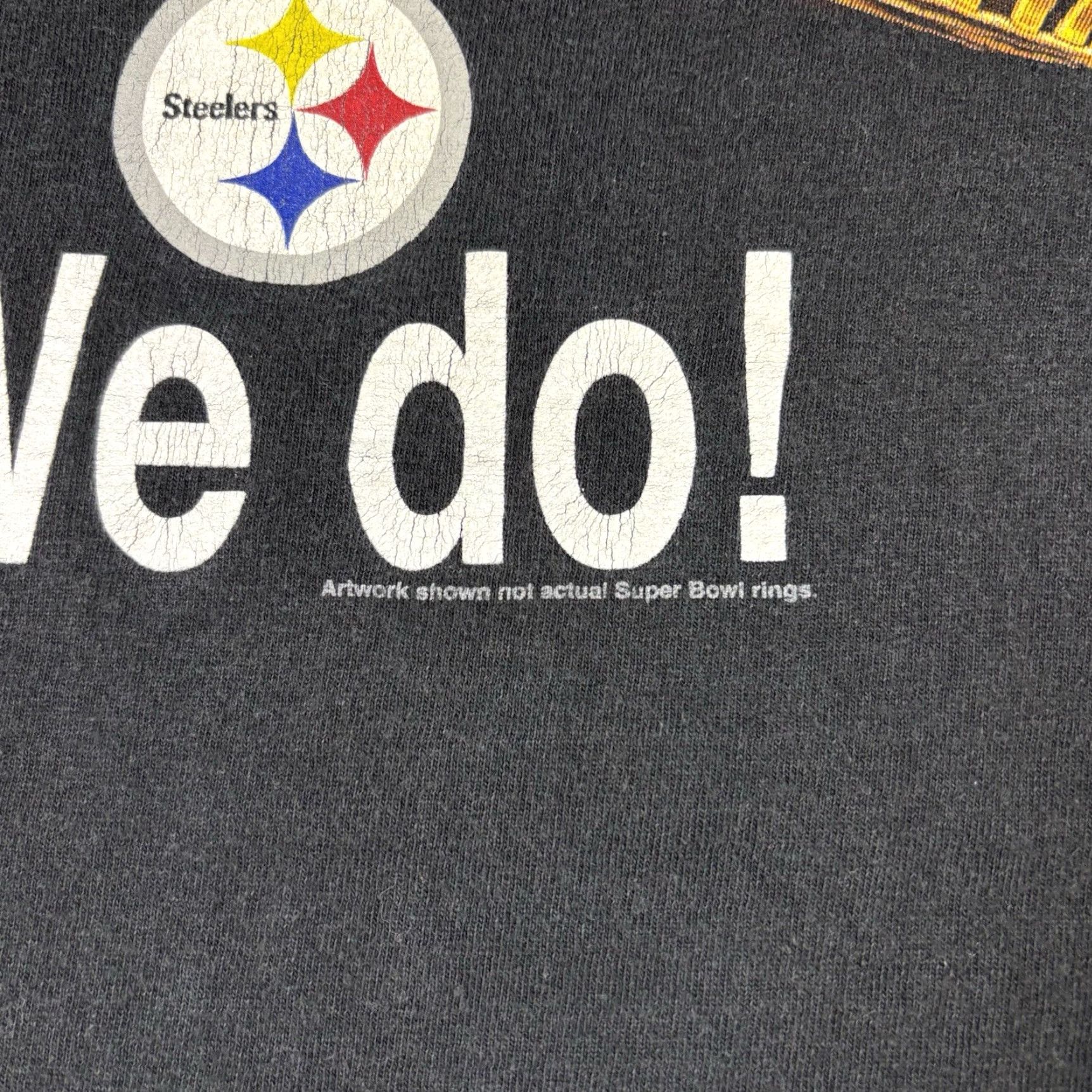 NFL VINTAGE NFL Steelers T-Shirt XL Black Crew Neck Short Sleeve Cotton Men Sports Championship 90s Fans Mens Size US L / EU 52-54 / 3 - 8 Thumbnail