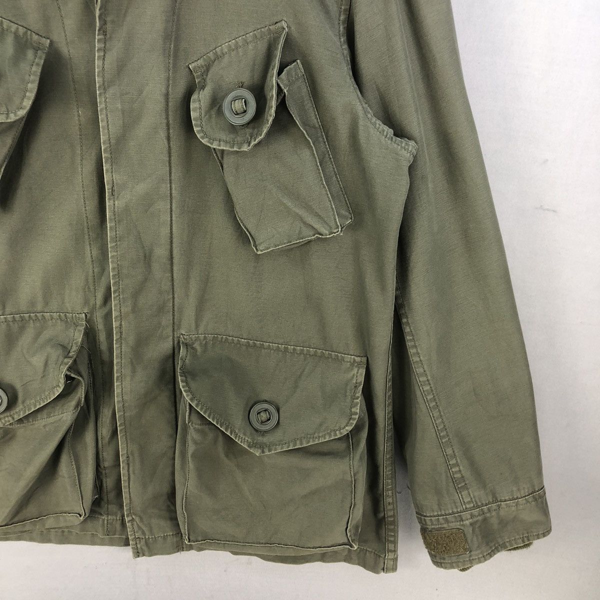 Japanese Brand Vintage Back Number Army Utility Slant Pocket Jacket Size US S / EU 44-46 / 1 - 3 Thumbnail