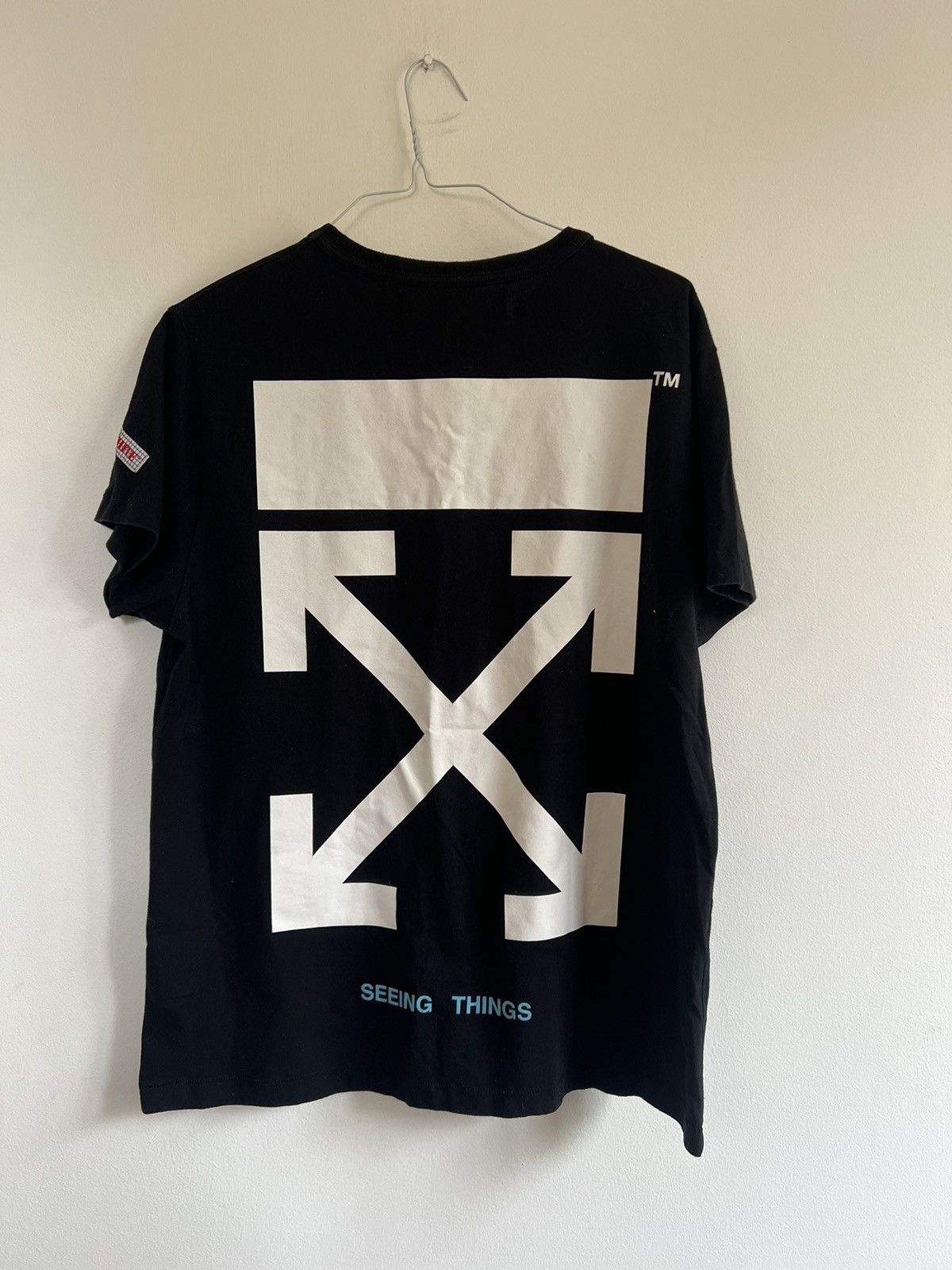 Off white seeing things tee black best sale