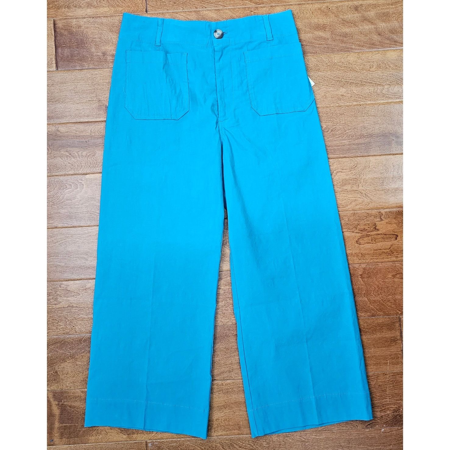 Anthropologie NWT Maeve Colette Magic Fabric Wide Leg Crop Pants 32 Size 32" / US 10 / IT 46 - 4 Thumbnail