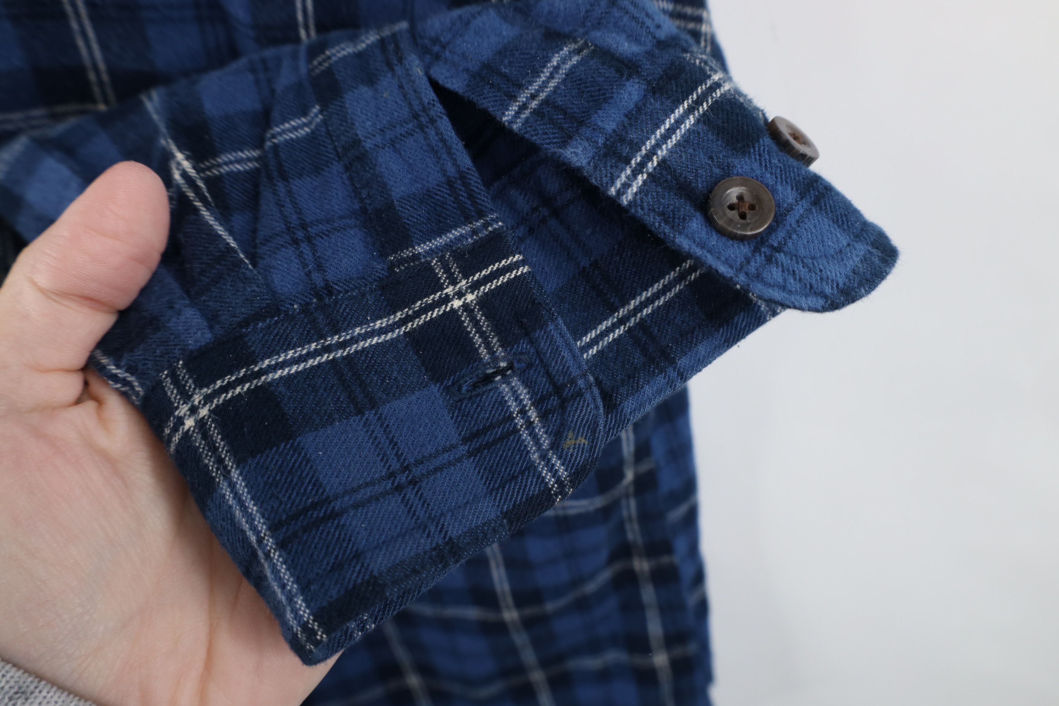 L.L. Bean × Vintage Vintage LL Bean Collared Button Down Shirt Blue Plaid Size US L / EU 52-54 / 3 - 7 Thumbnail