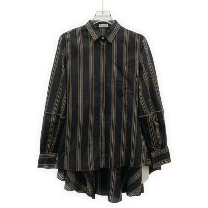 Brunello Cucinelli Brunello Cucinelli Striped Cotton Shirt Size XS / US 0-2 / IT 36-38 - 1 Thumbnail