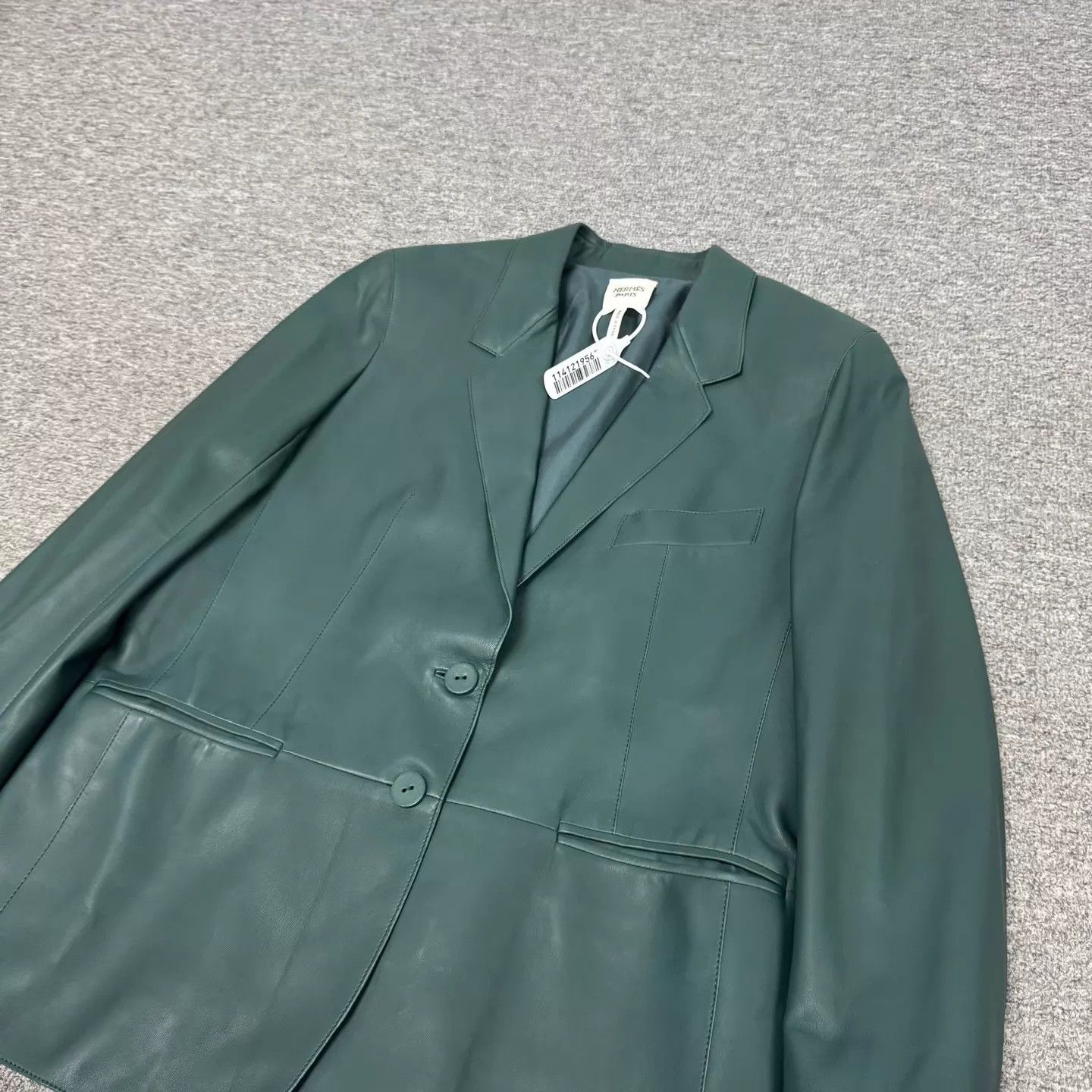 Hermes Hermes Emerald Green Leather Blazer 42 (99 New) Size M / US 6-8 / IT 42-44 - 4 Thumbnail