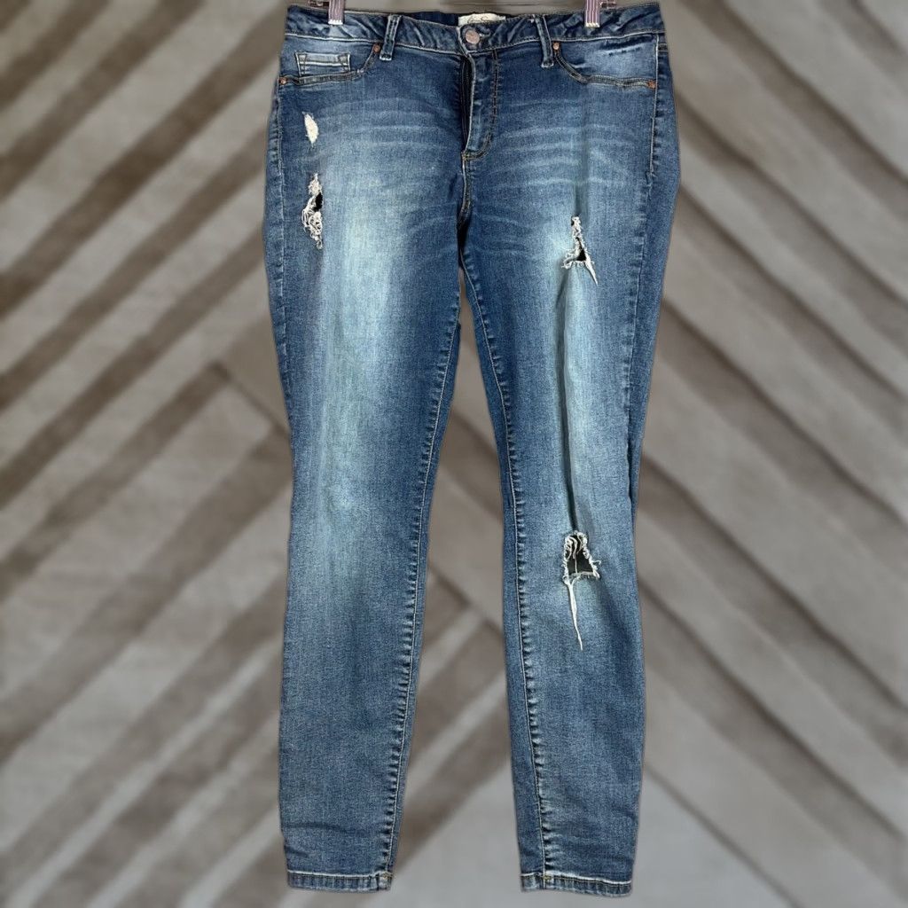 Jessica Simpson Jessica Simpson Womens Jeans Blue Denim Kiss Me Super Skinny Distress Stretch 33 Size 24" / US 00 / IT 34 - 1 Thumbnail