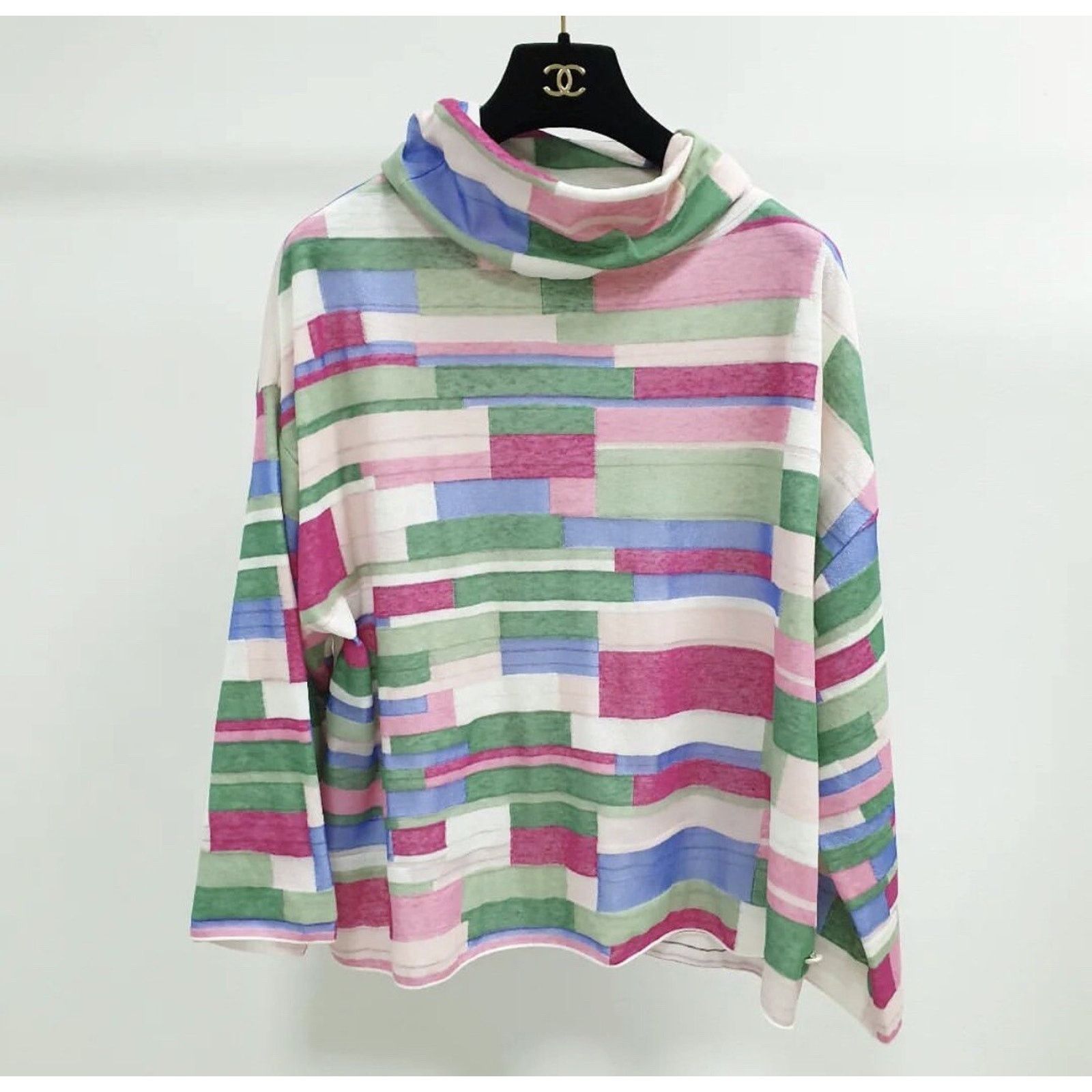 Chanel Chanel Multicolor Abstract Printed Knit Turtleneck Top Sz.40 Size M / US 6-8 / IT 42-44 - 1 Thumbnail