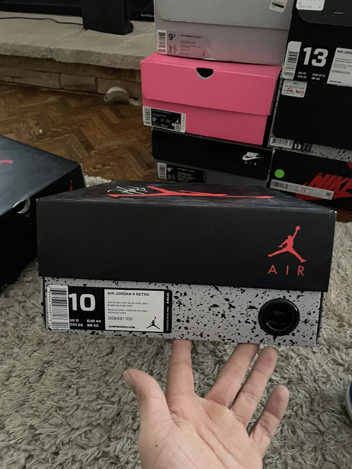 Jordan Brand Jordan 4 Military Blue 2012 release Size US 10 / EU 43 - 9 Thumbnail