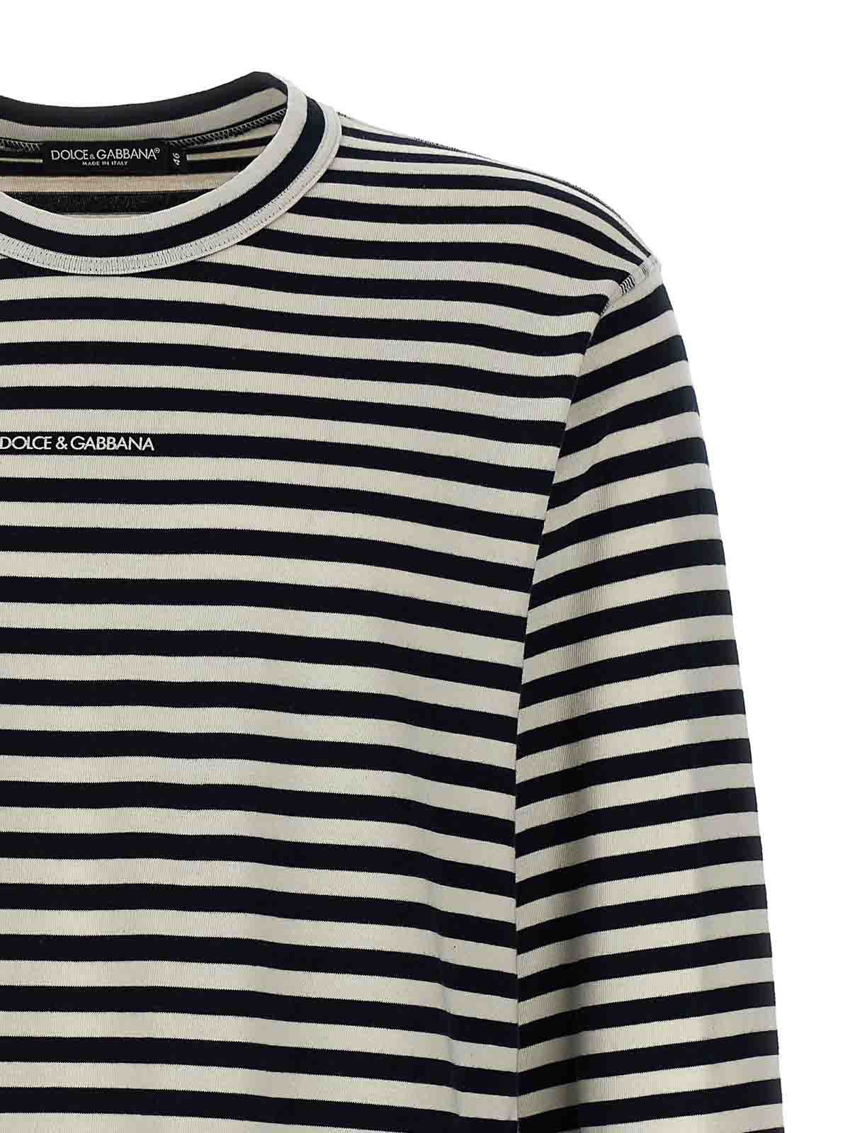 Dolce & Gabbana o1s22i1n0924 Long Sleeve T-Shirt in White Black Size US S / EU 44-46 / 1 - 3 Thumbnail