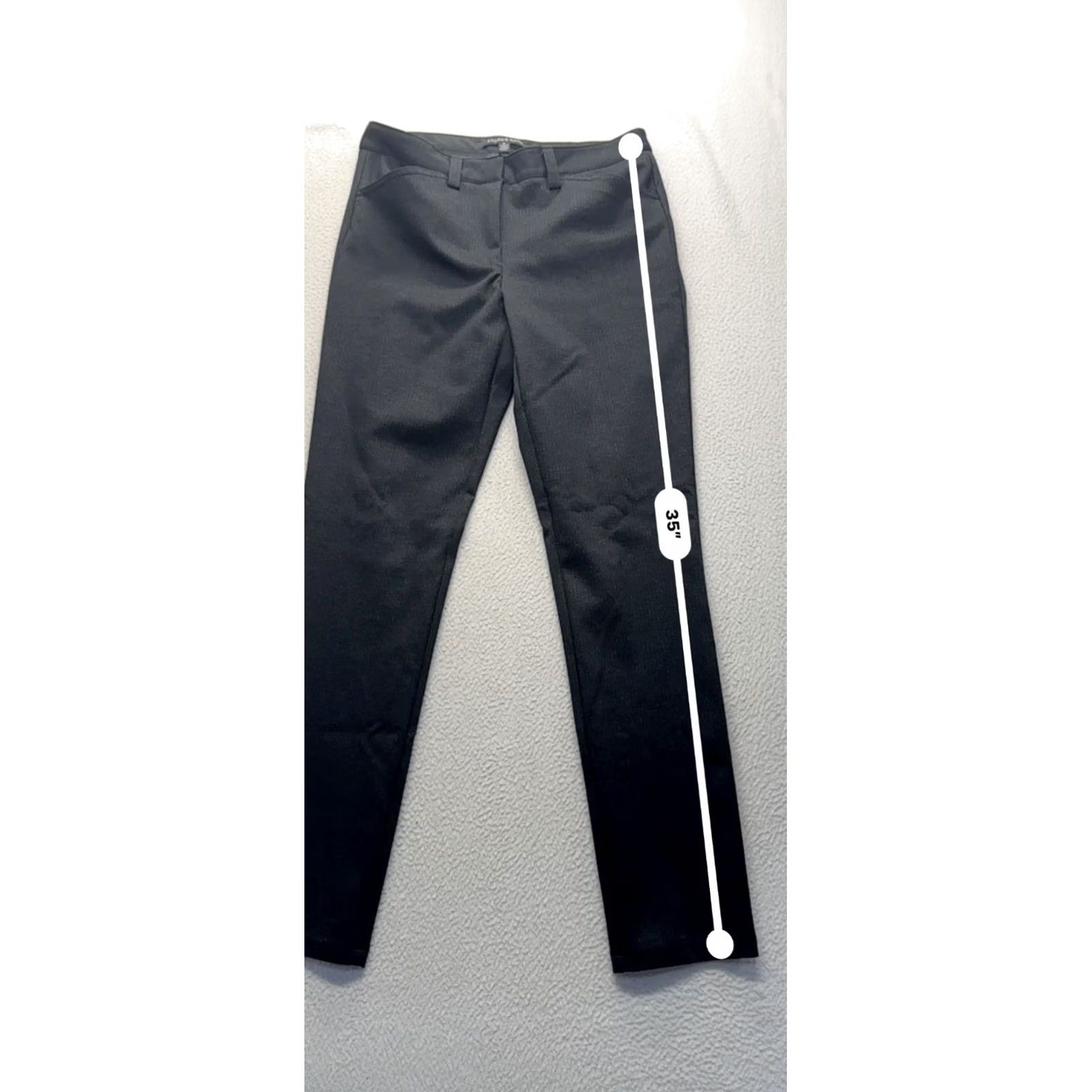 Andrew Marc Andrew Marc Black Straight-Leg Pants Womens 6 35" Length Polyester Rayon Blend Dress Pants Size 28" / US 6 / IT 42 - 6 Thumbnail