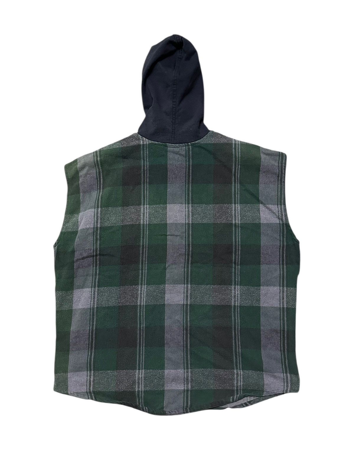No Fear vintage Surf Style 90s plaid snap button sleeveless hoodie Size US L / EU 52-54 / 3 - 4 Thumbnail