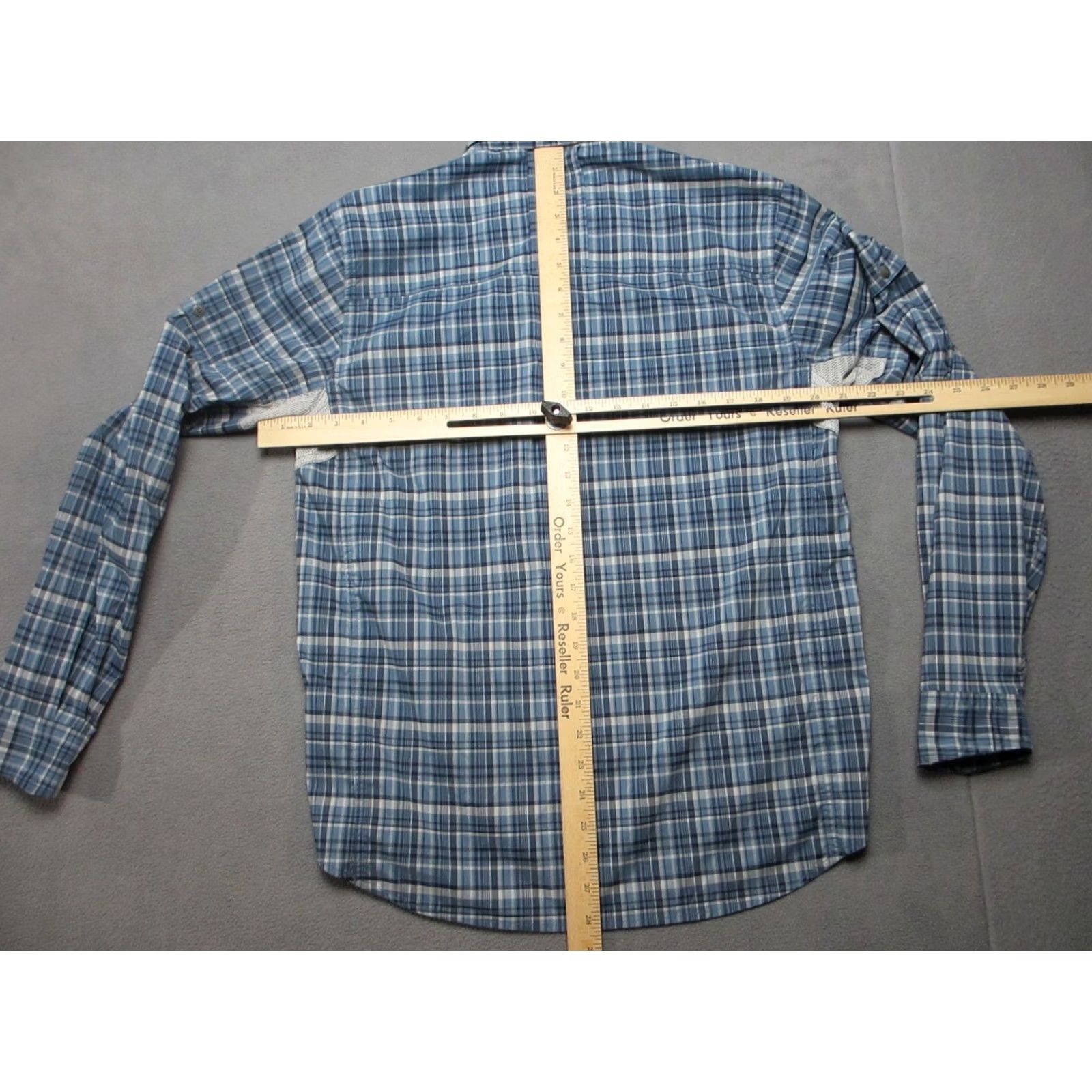 Vintage REI Shirt Mens S Blue Plaid Stretch Roll Tab Sleeve Button Up Vented Breather All Seasons Casual Workwear Shirt Men Size US S / EU 44-46 / 1 - 5 Thumbnail