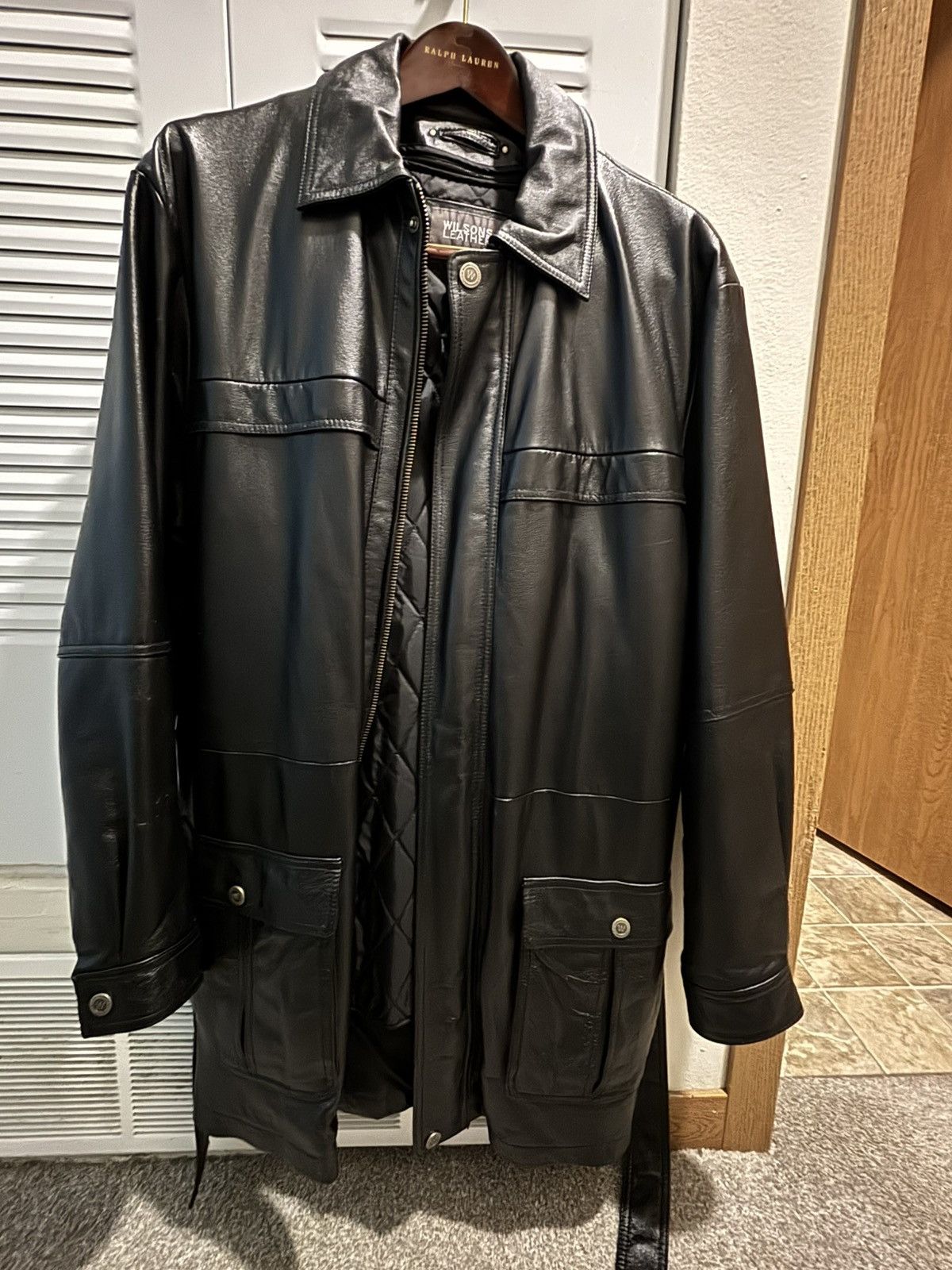 Leather × Vintage black leather coat Size US L / EU 52-54 / 3 - 1 Thumbnail