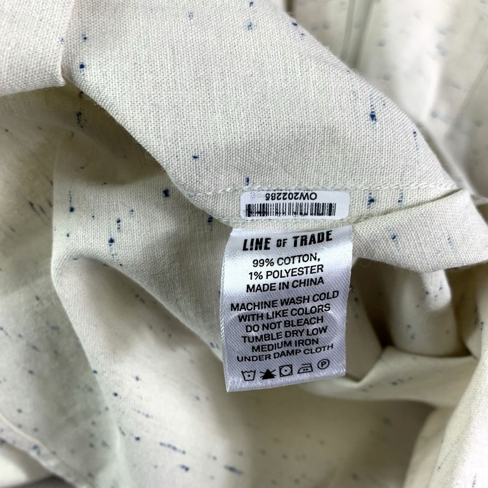 Vintage Line of Trade Shirt Mens XL Button Up Long Sleeve Heathered White Size US XL / EU 56 / 4 - 6 Thumbnail