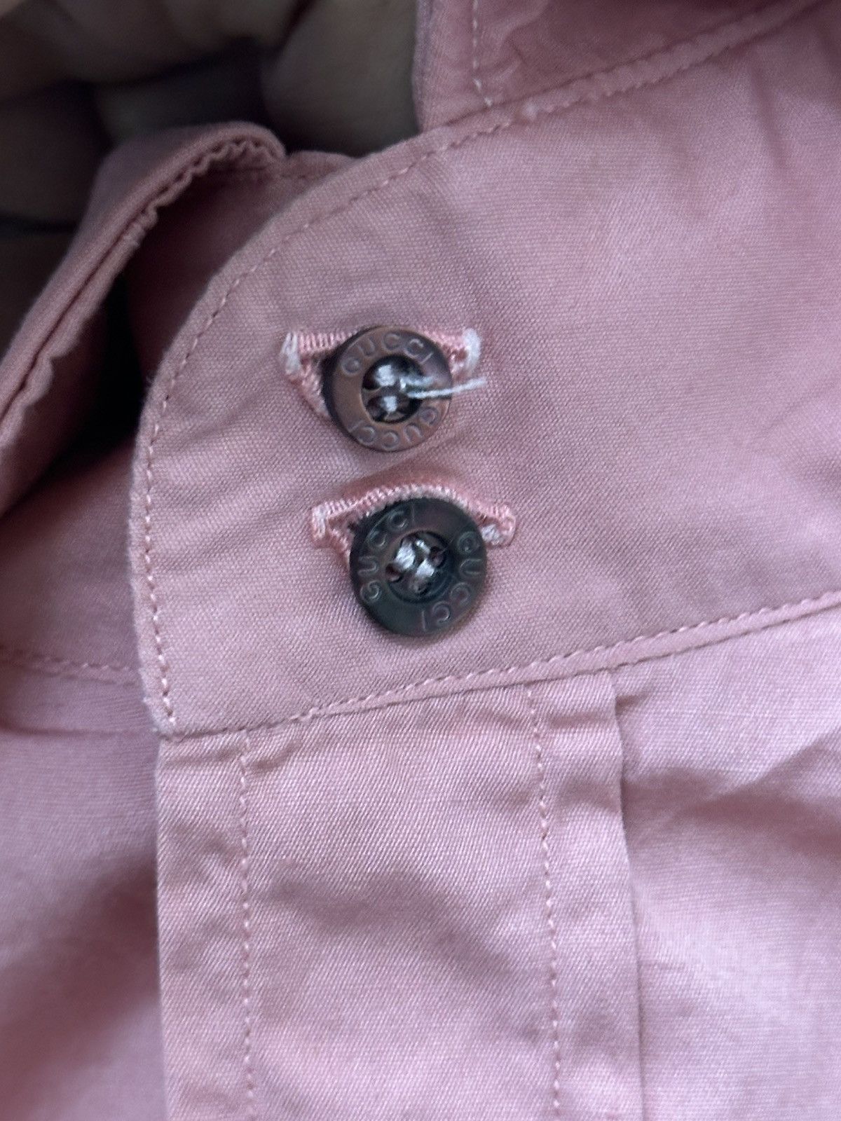 Gucci Gucci Panelled Button Heavy Cotton Up Shirt (Dusky Pink) Size US S / EU 44-46 / 1 - 5 Thumbnail
