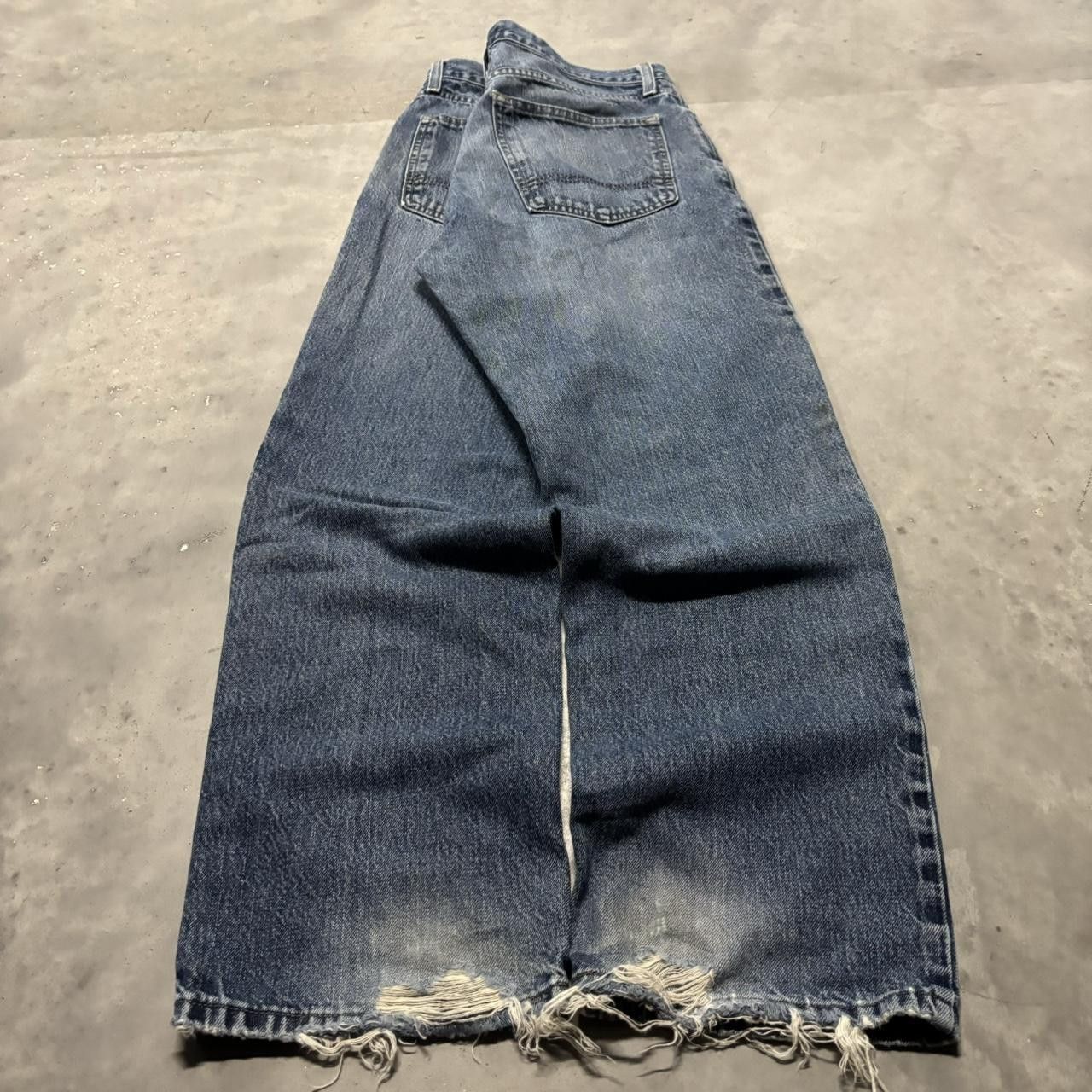 Japanese Brand × Vintage Crazy Vintage Y2K/2000s Grunge Dark Wash Distressed Denim Jeans! Size US 34 / EU 50 - 4 Thumbnail